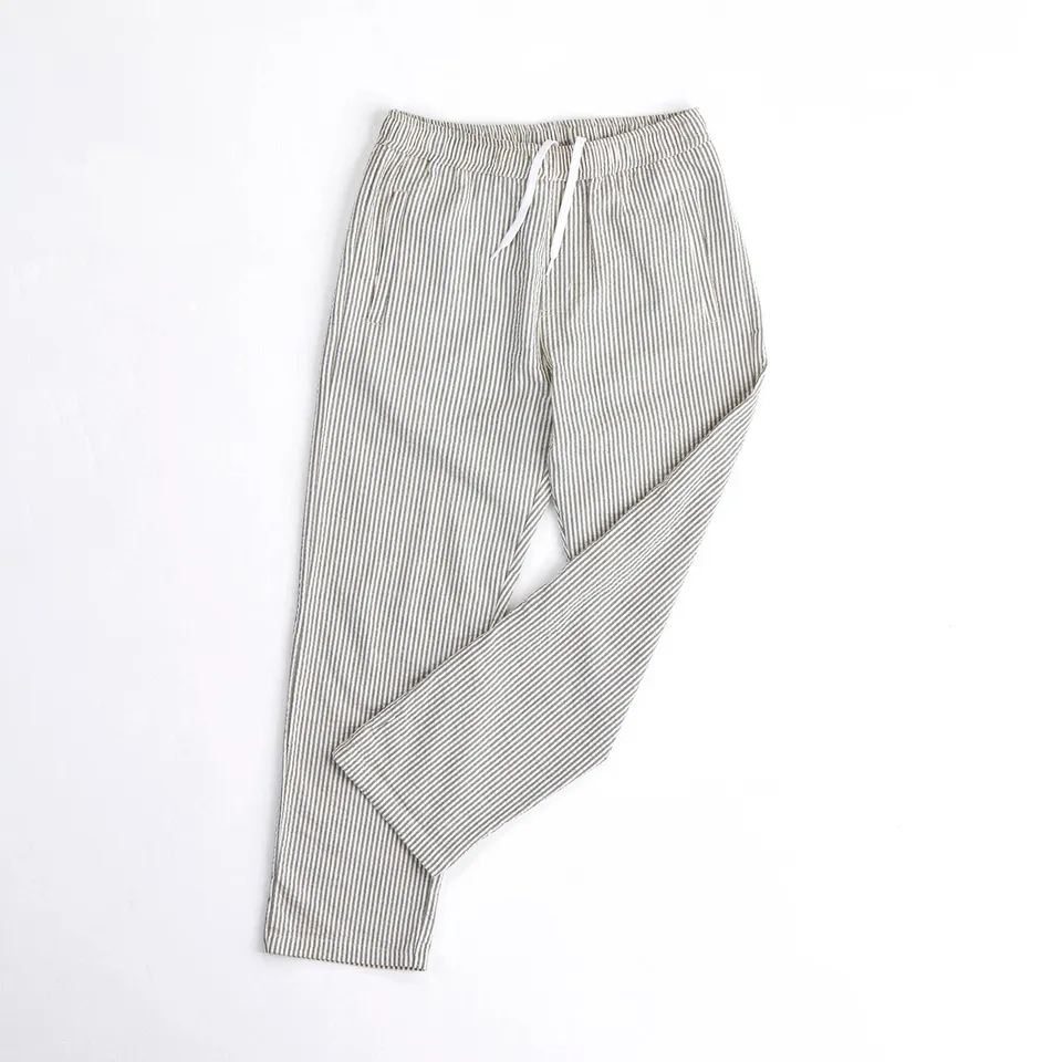 arniko-nigen-hose-damen-gr-n-wei-seersucker-bio-baumwolle image 1