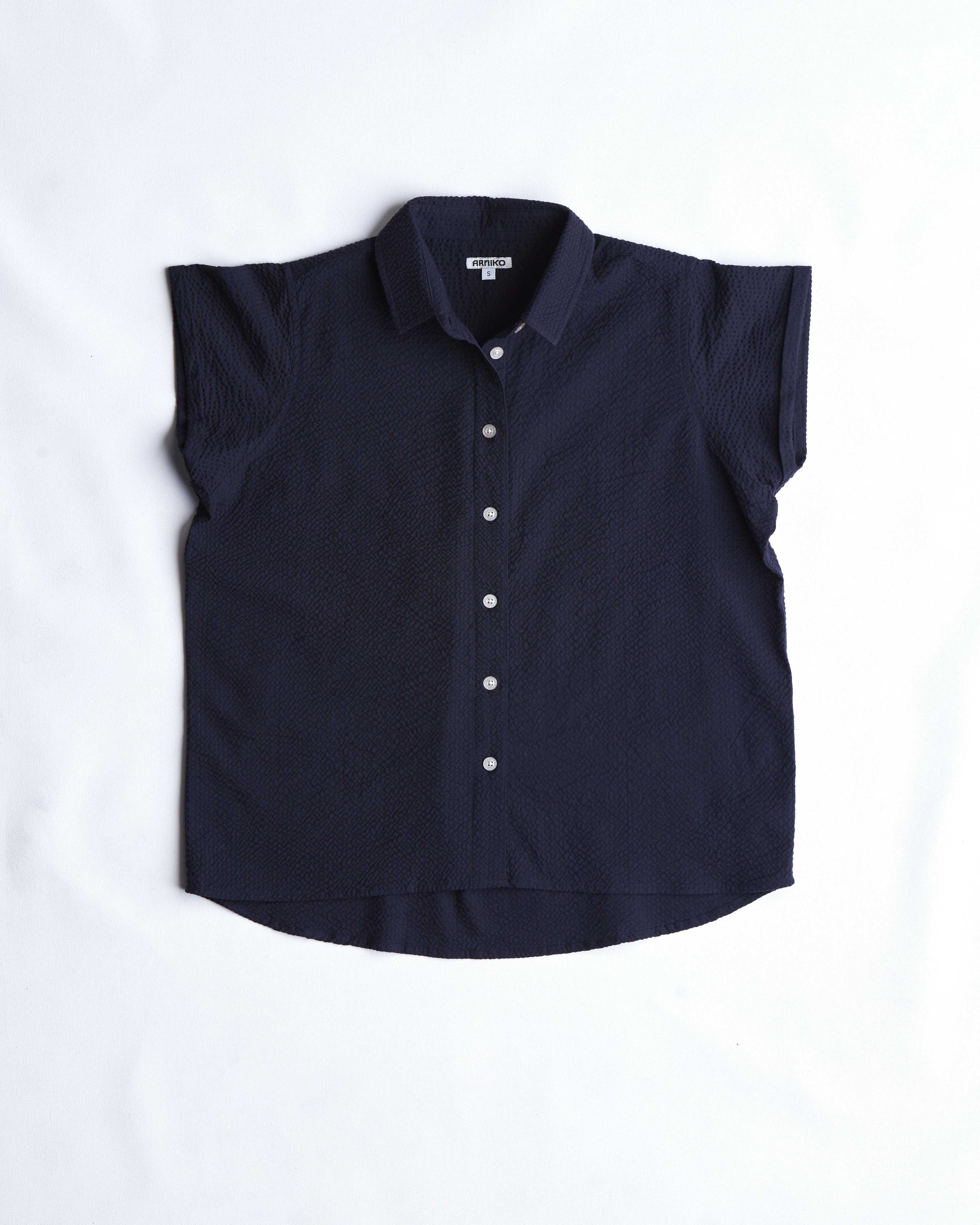 arniko-shirts-jo-navy-seersucker-hemd-bio-baumwolle-damen image 1