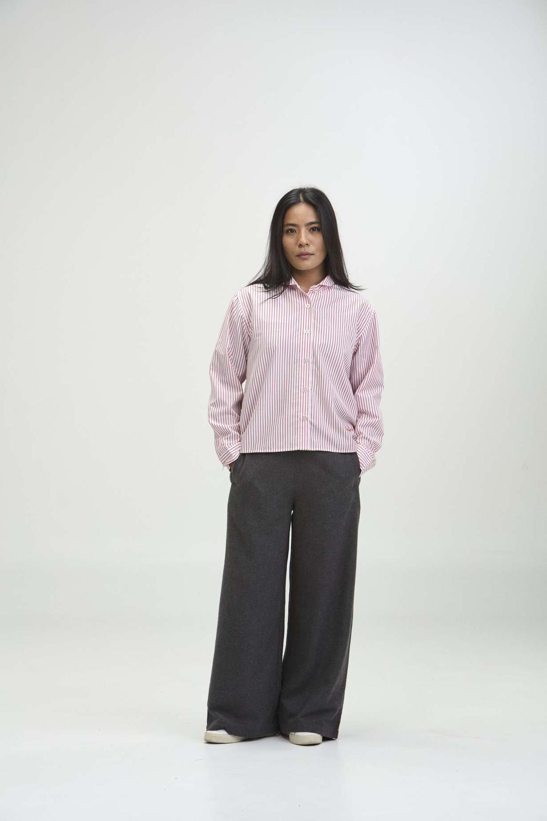 arniko-joesy-shirt-damen-rot-wei-streifen-popeline-hemd image 2