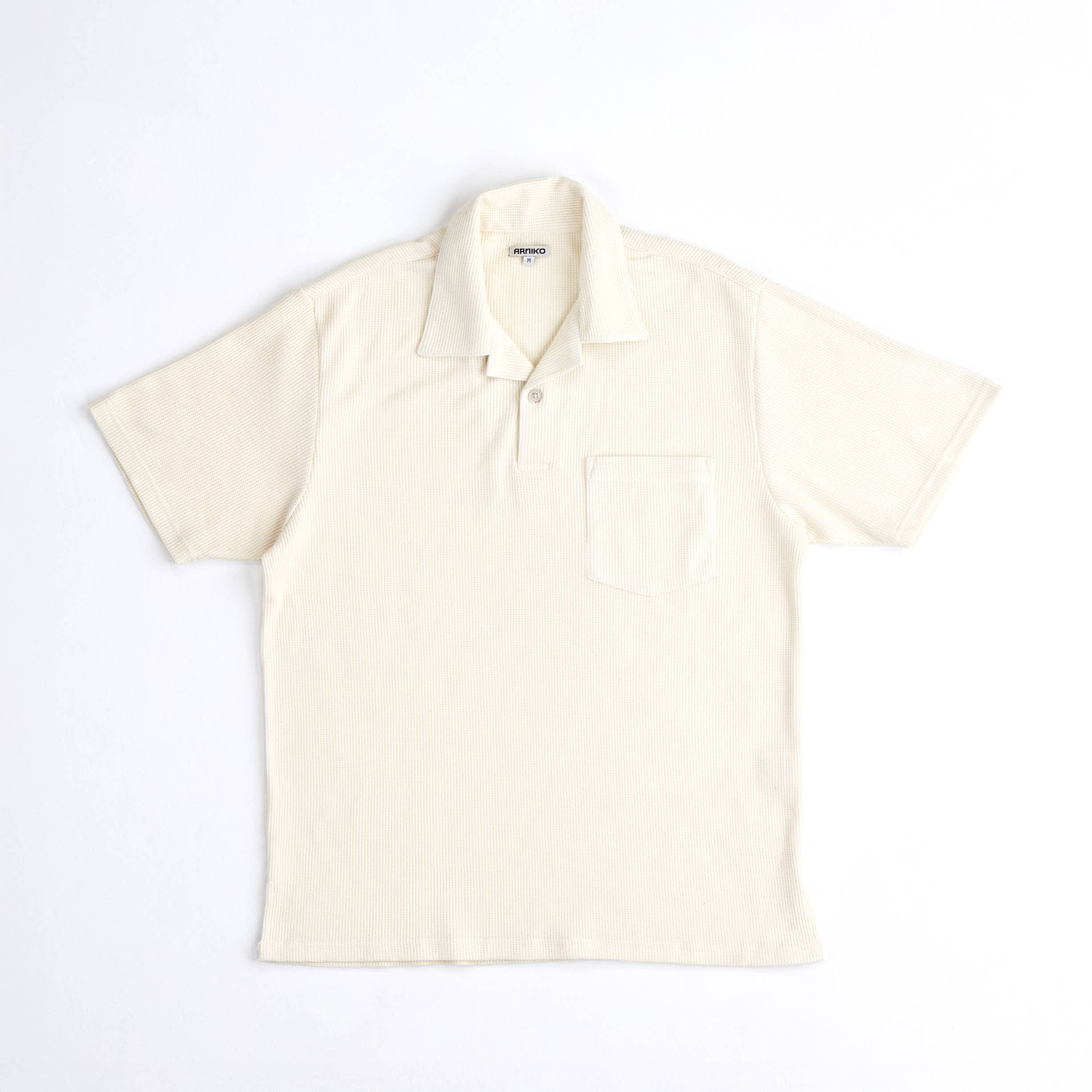 arniko-cricket-polo-off-white-waffle-poloshirt image 1