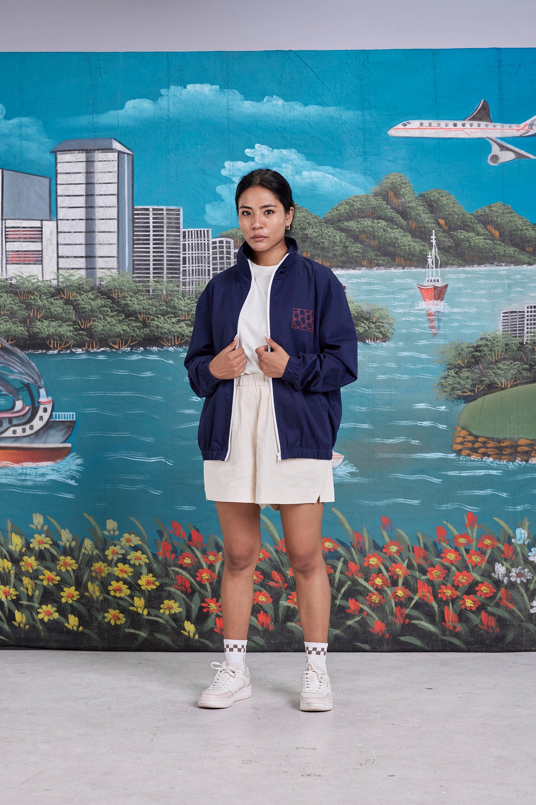arniko-summit-jacke-limestone-navy-bio-baumwolle image 3