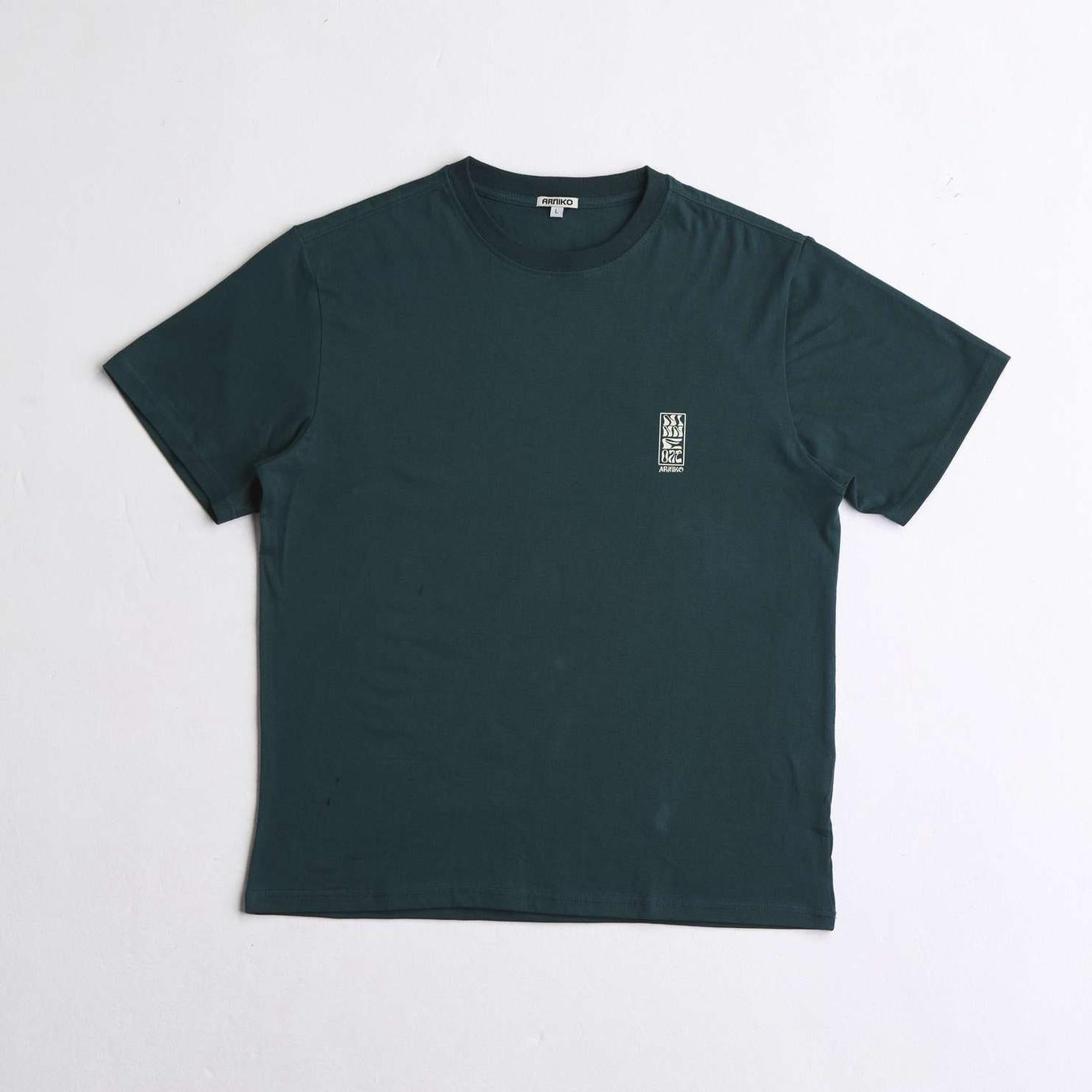 arniko-mustang-t-shirt-bottle-green-bio-herren image 1