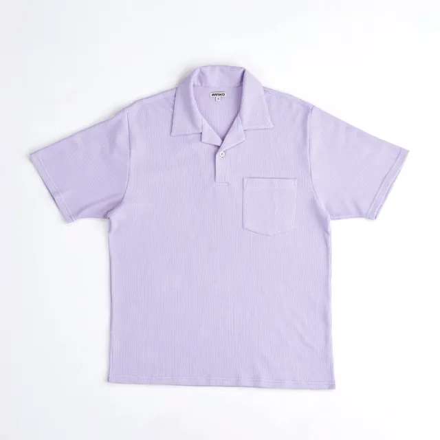 arniko-cricket-polo-violet-blue-waffle-baumwolle image 1