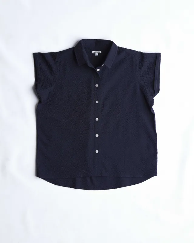 arniko-shirts-jo-navy-seersucker-hemd-bio-baumwolle-damen image 1