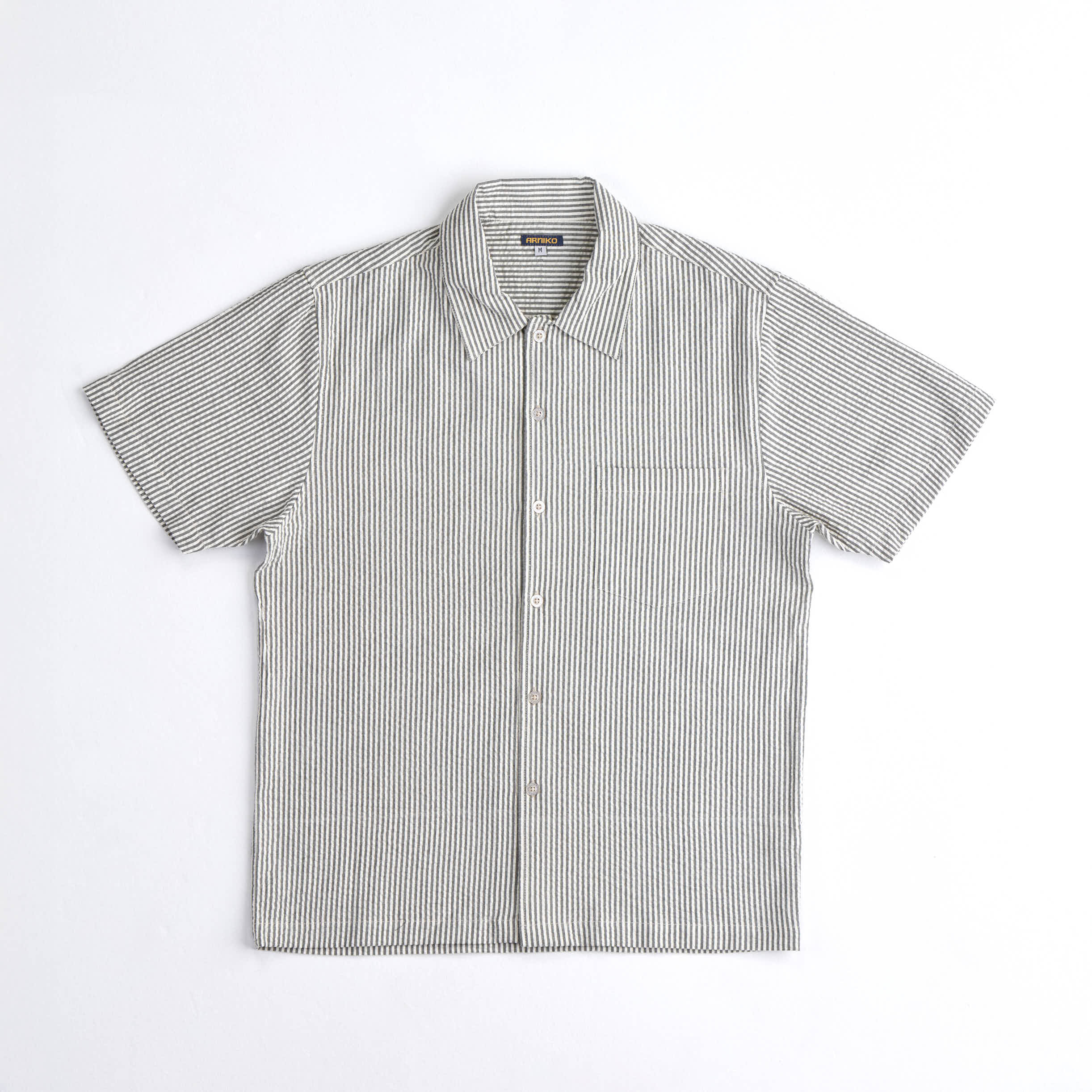 arniko-shirts-bobby-green-white-hemd-seersucker image 1