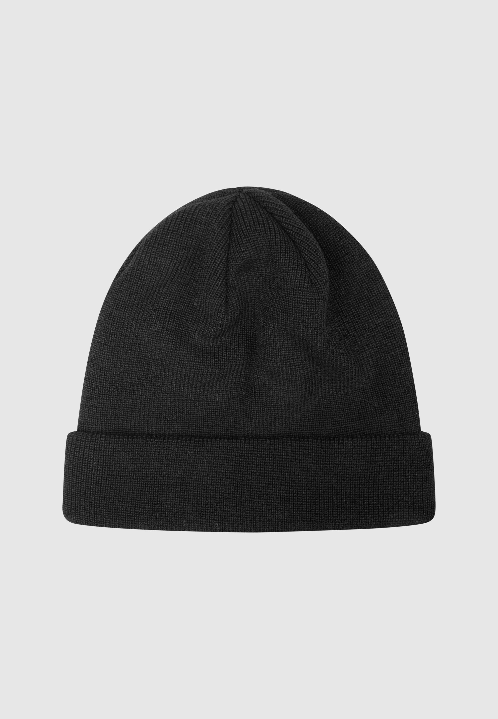cleptomanicx-mono-color-beanie-strickm-tze-wollmix-patch image 2