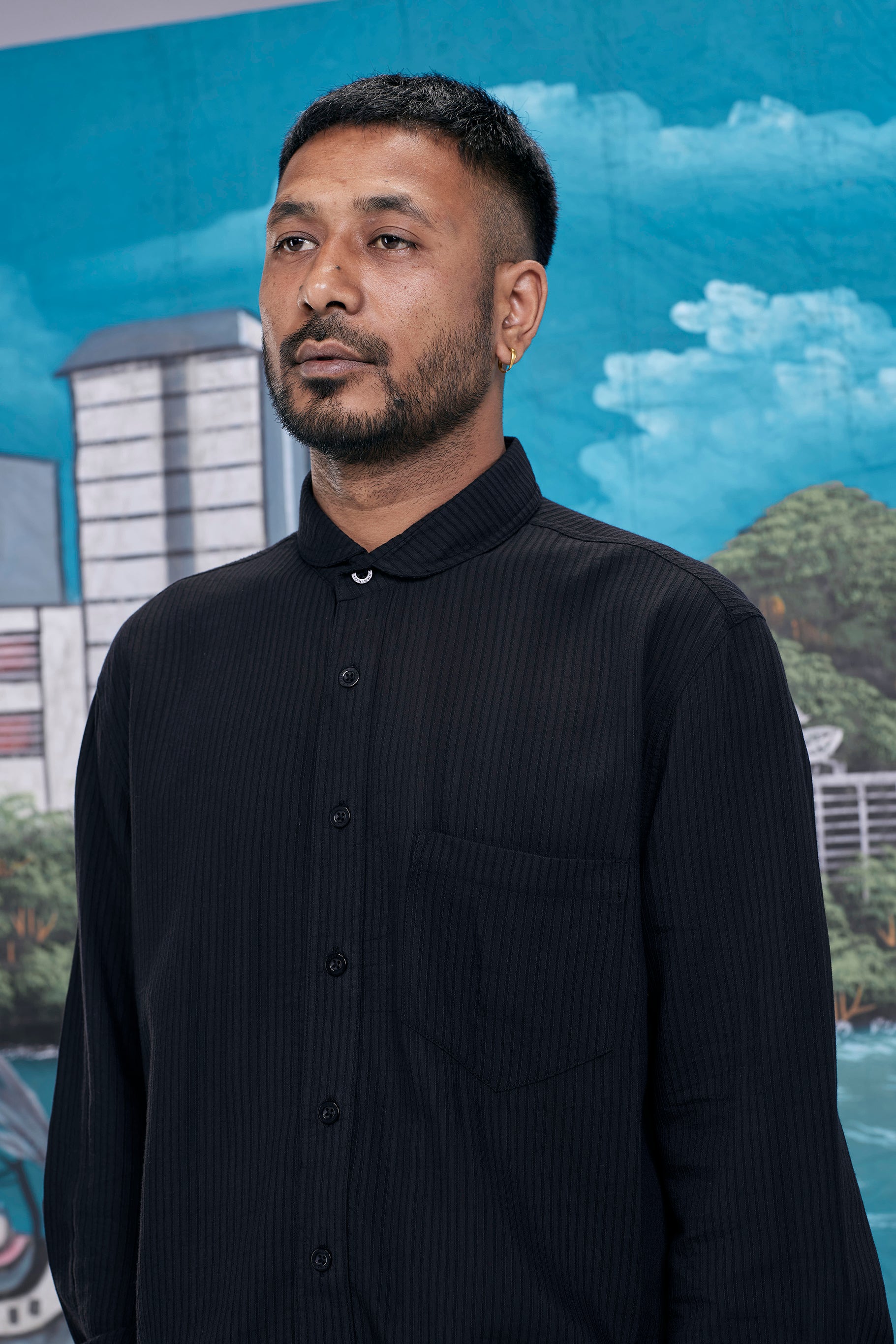 arniko-durga-hemd-banana-black-rundkragen image 2