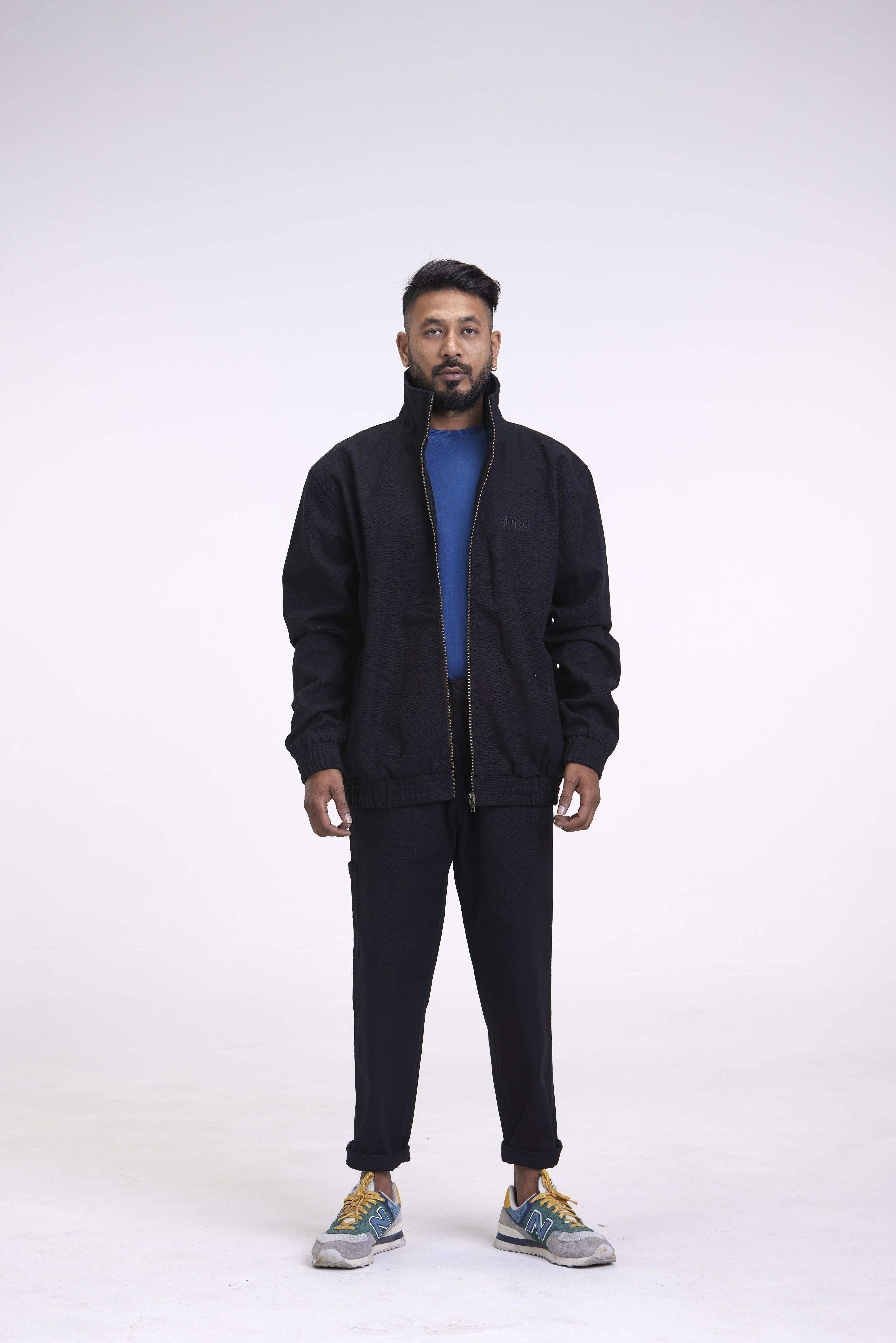 arniko-bheda-black-canvas-jacke-schwarz-bio-baumwolle image 2