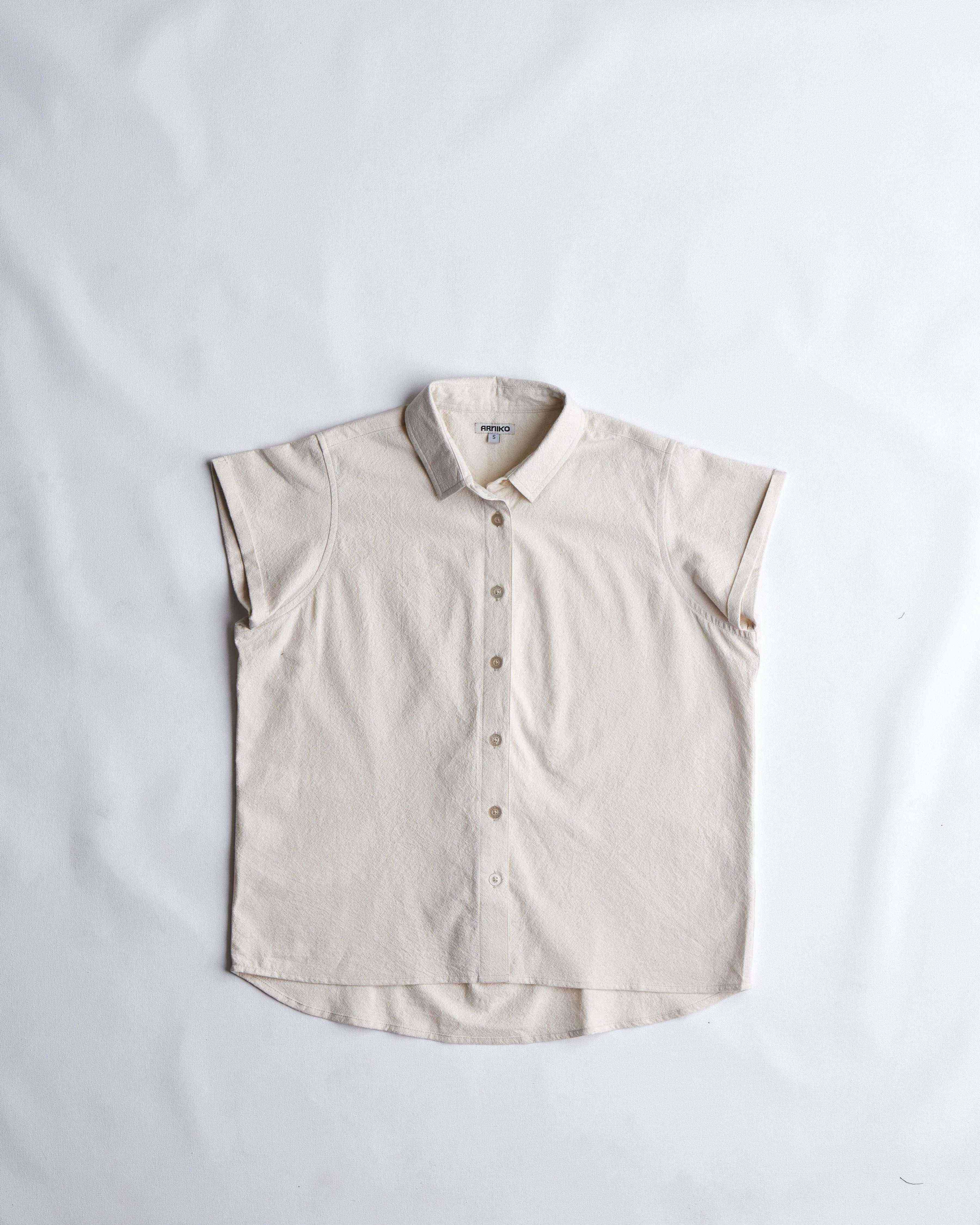 arniko-jo-hemd-off-white-damen-bio-baumwolle-kurzarm image 1