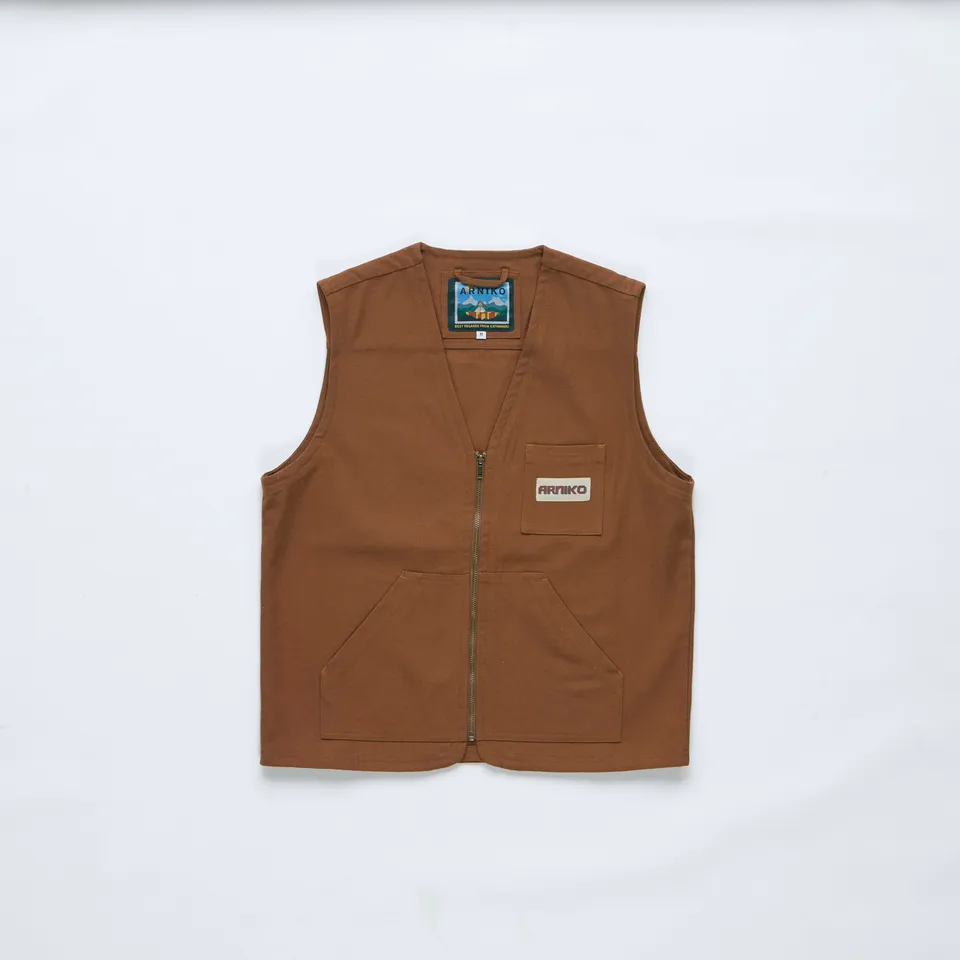 arniko-ray-zip-weste-tawny-canvas-herren-bio image 1