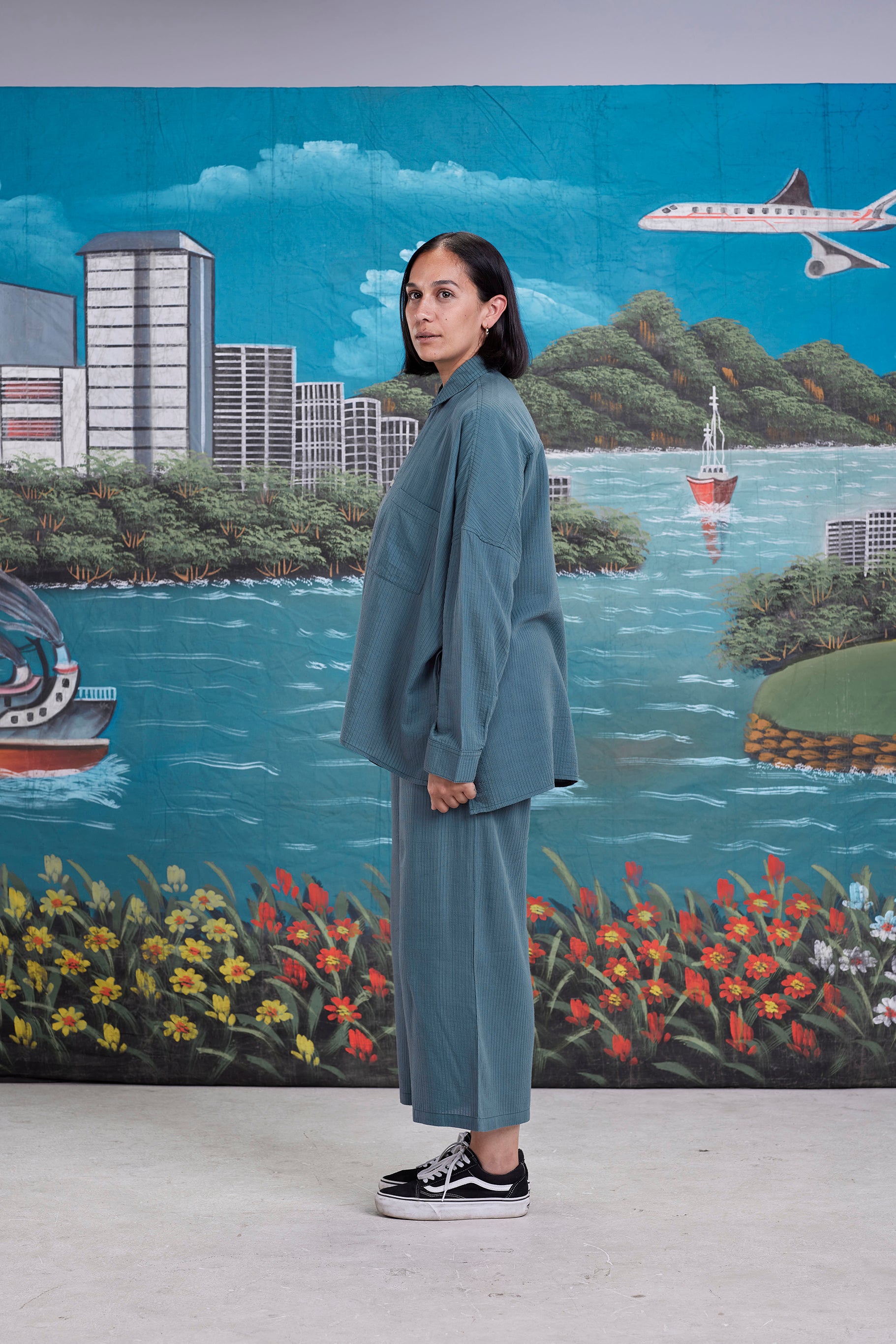 arniko-tahira-banana-teal-hemd-t-rkis-oversize image 2