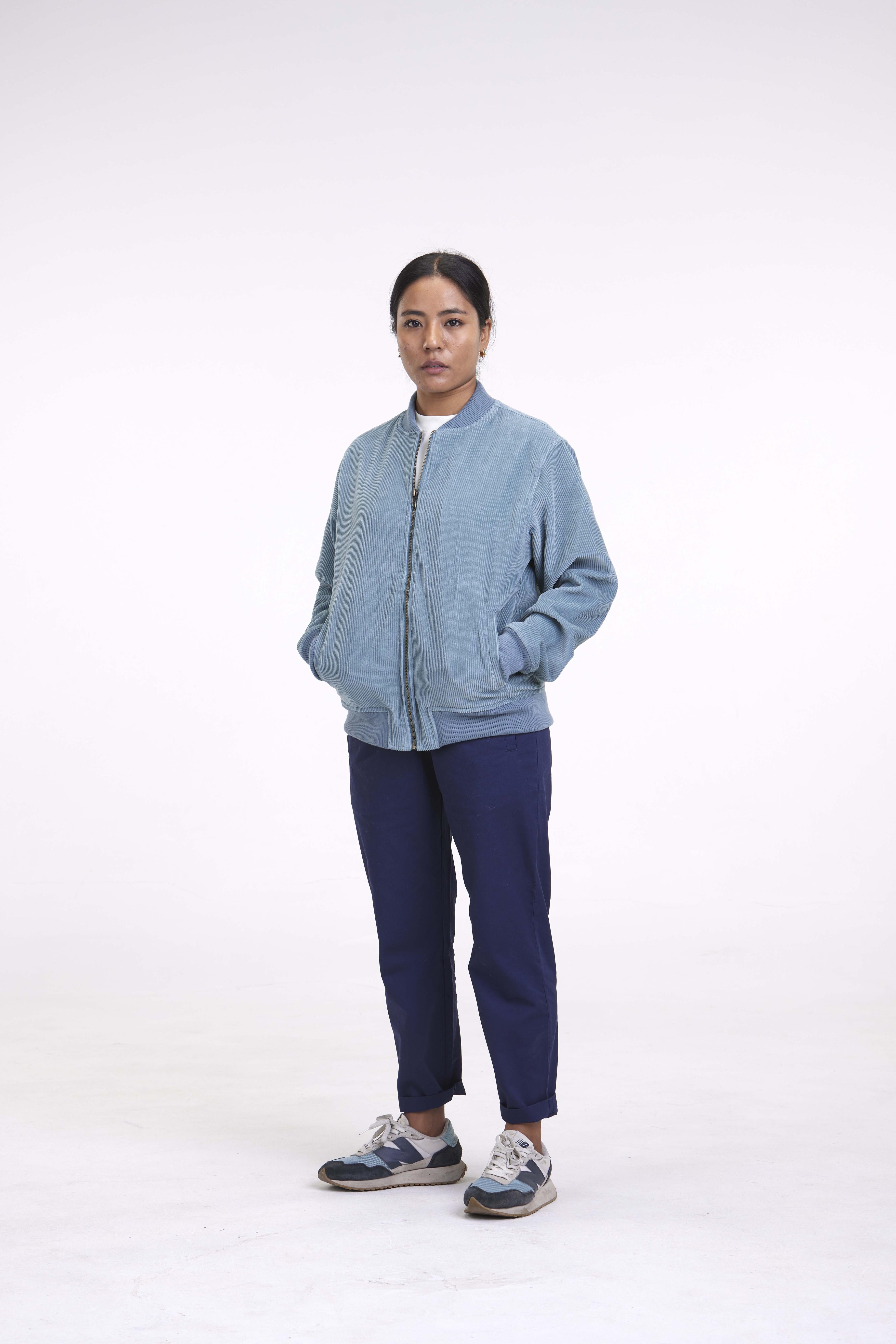 arniko-binam-jacke-cobalt-cord-unisex-bio-baumwolle image 2