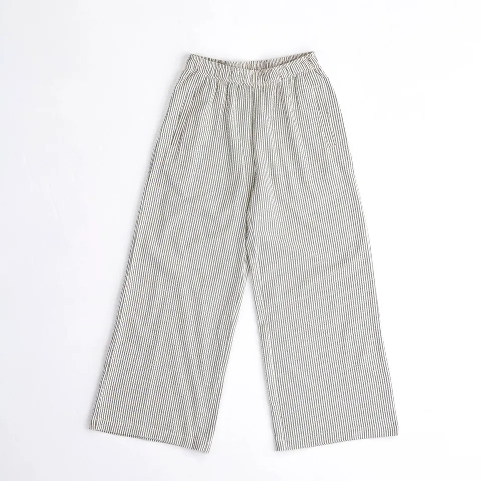 arniko-rosa-hose-gr-n-wei-seersucker-damen-weit-bio image 1