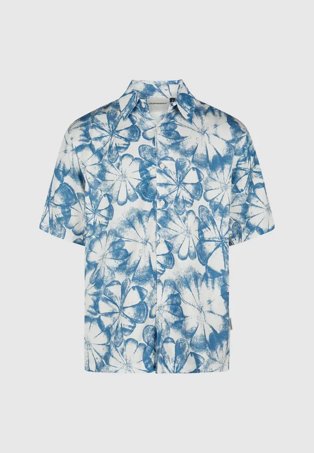 cleptomanicx-shirt-flowers-kurzarmhemd-lyocell-print image 1
