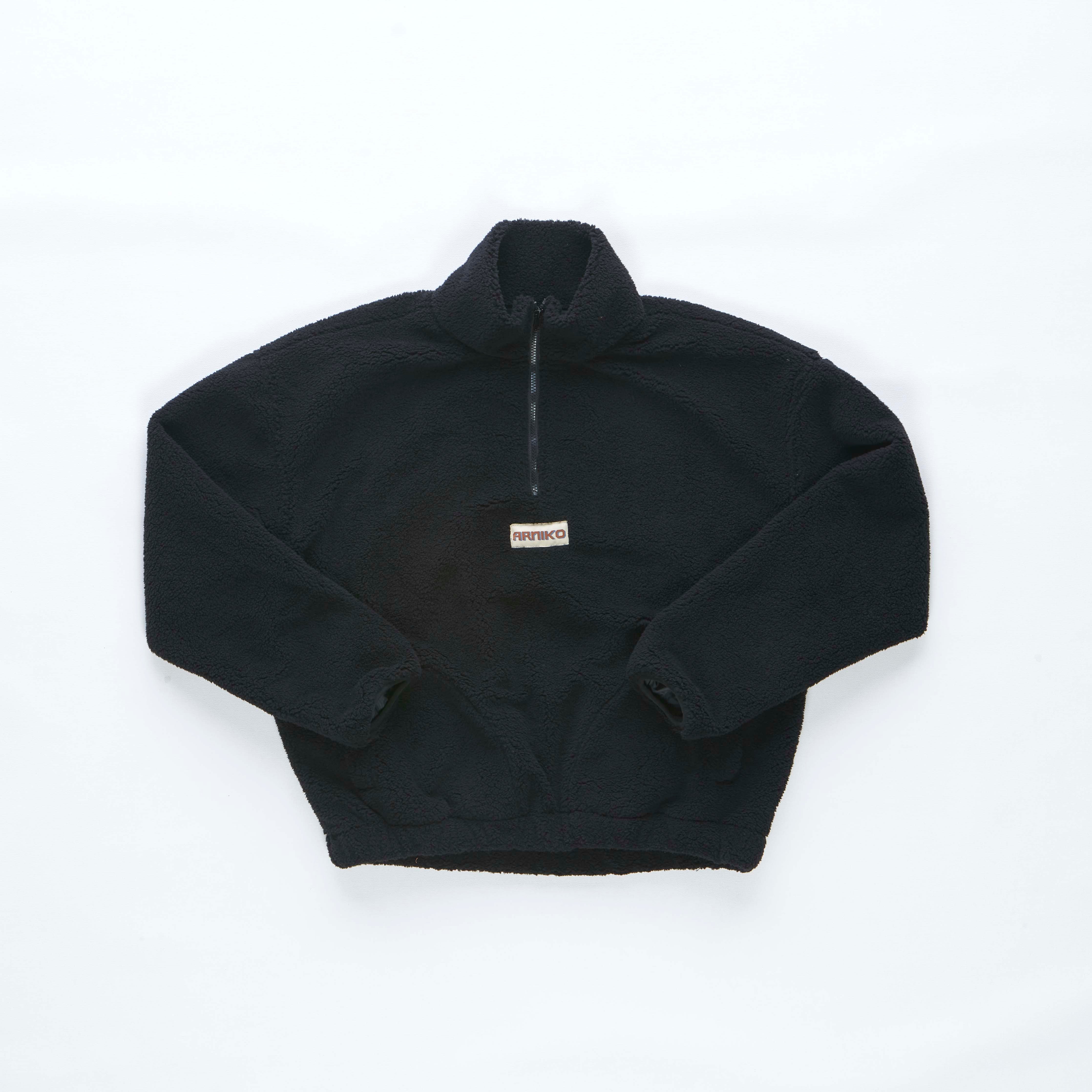 arniko-moha-half-zip-jacke-schwarz-recycled-fleece image 1