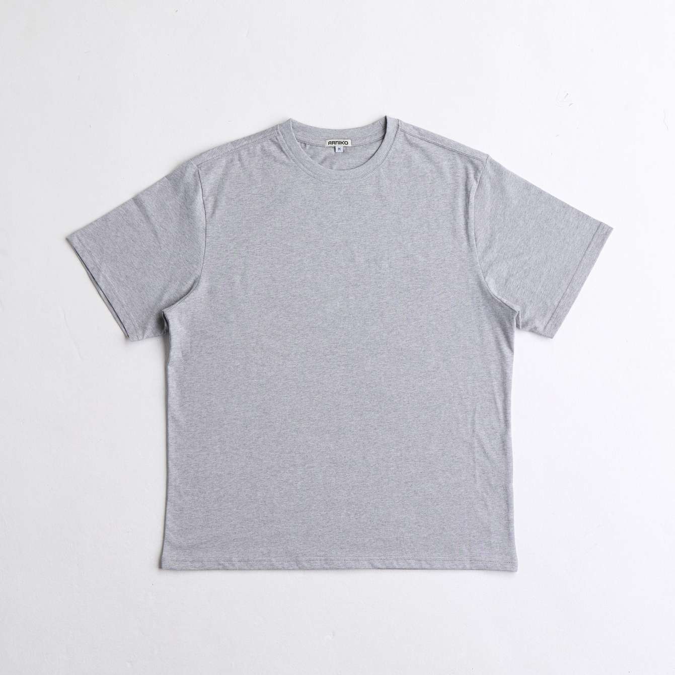 arniko-trikon-t-shirt-grey-melange-bio-baumwolle image 1