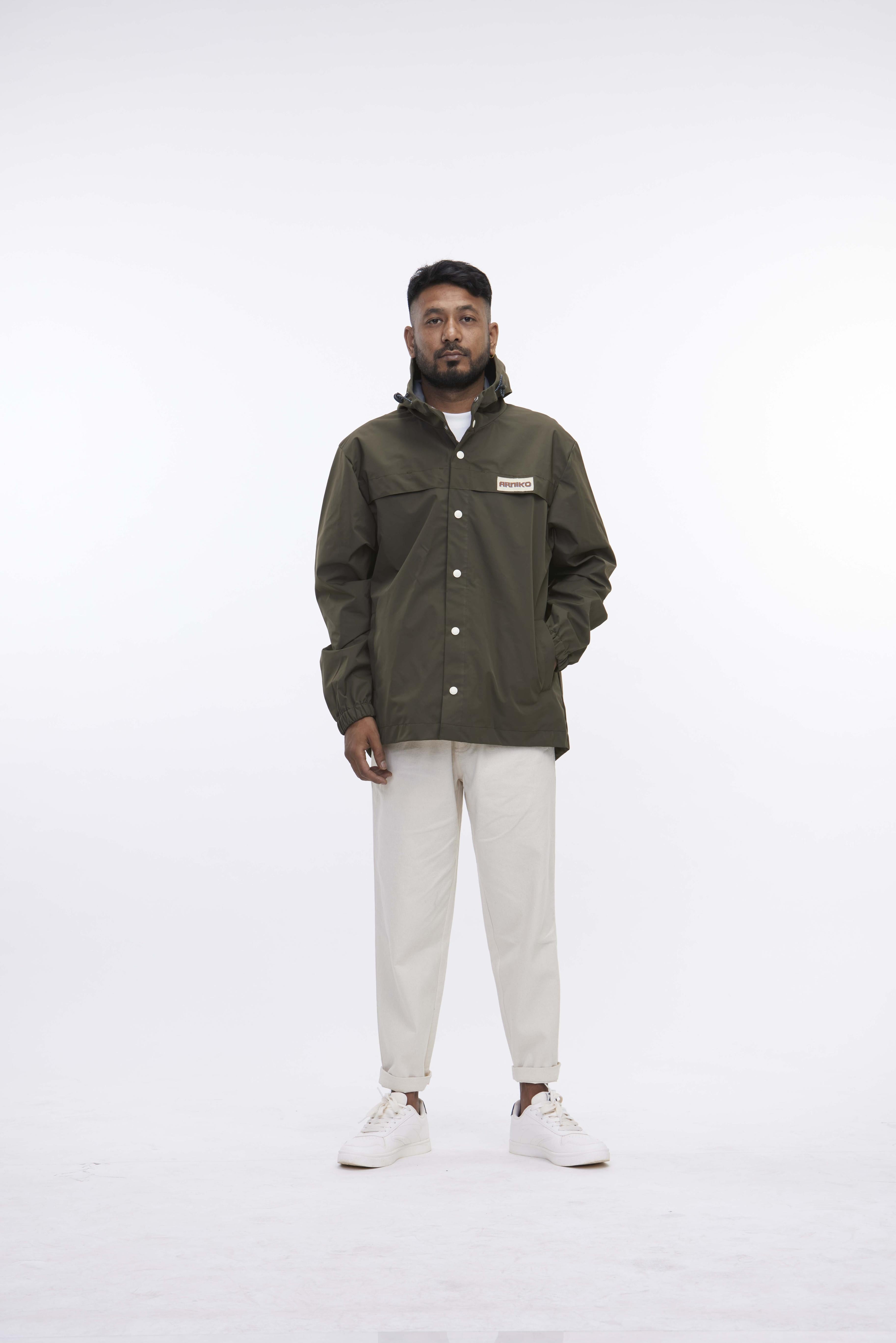arniko-monsoon-jacke-olive-polyester-kapuze image 5