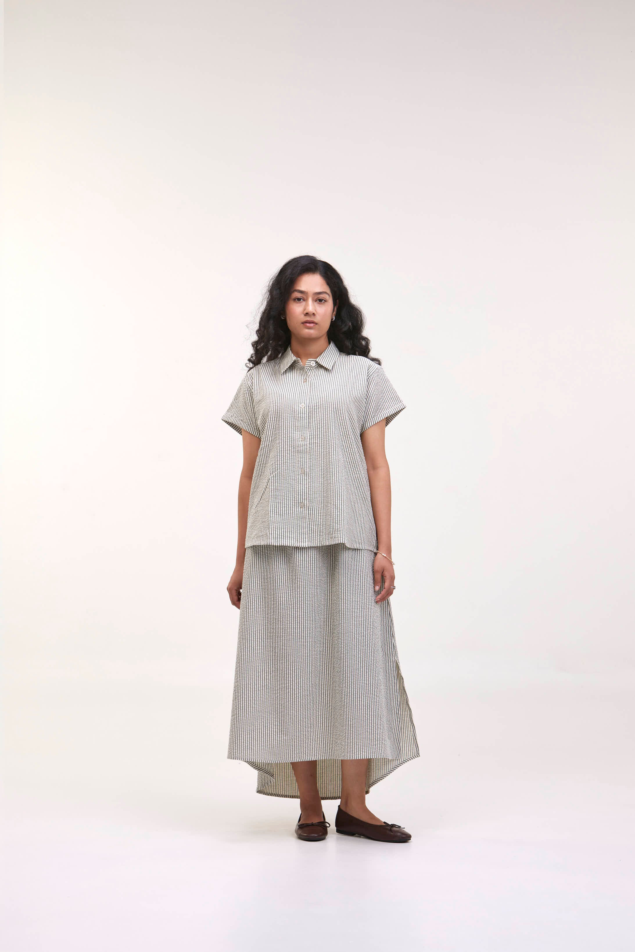 arniko-skirt-valerie-green-white-rock-seersucker image 3