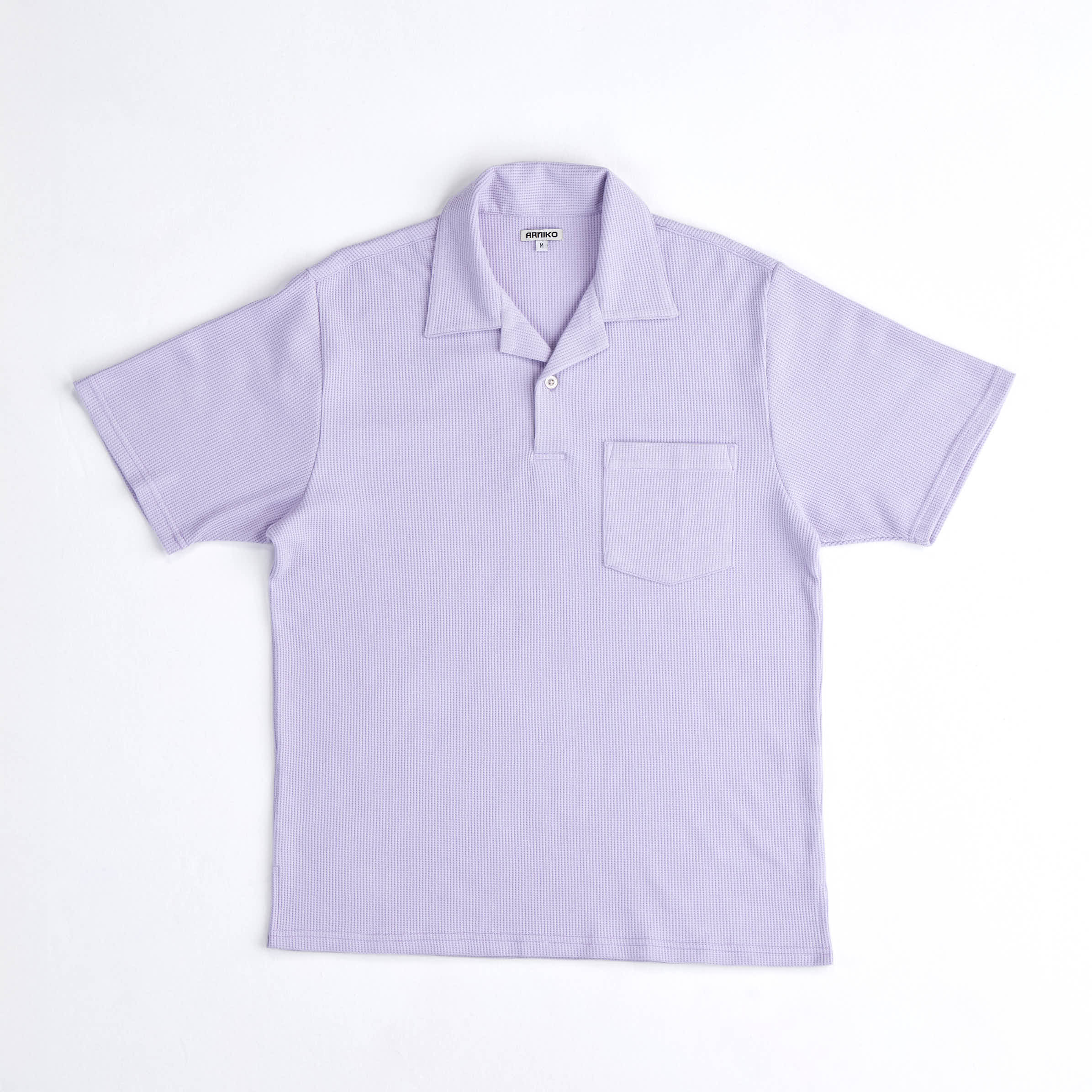 arniko-cricket-polo-violet-blue-waffle-baumwolle image 1