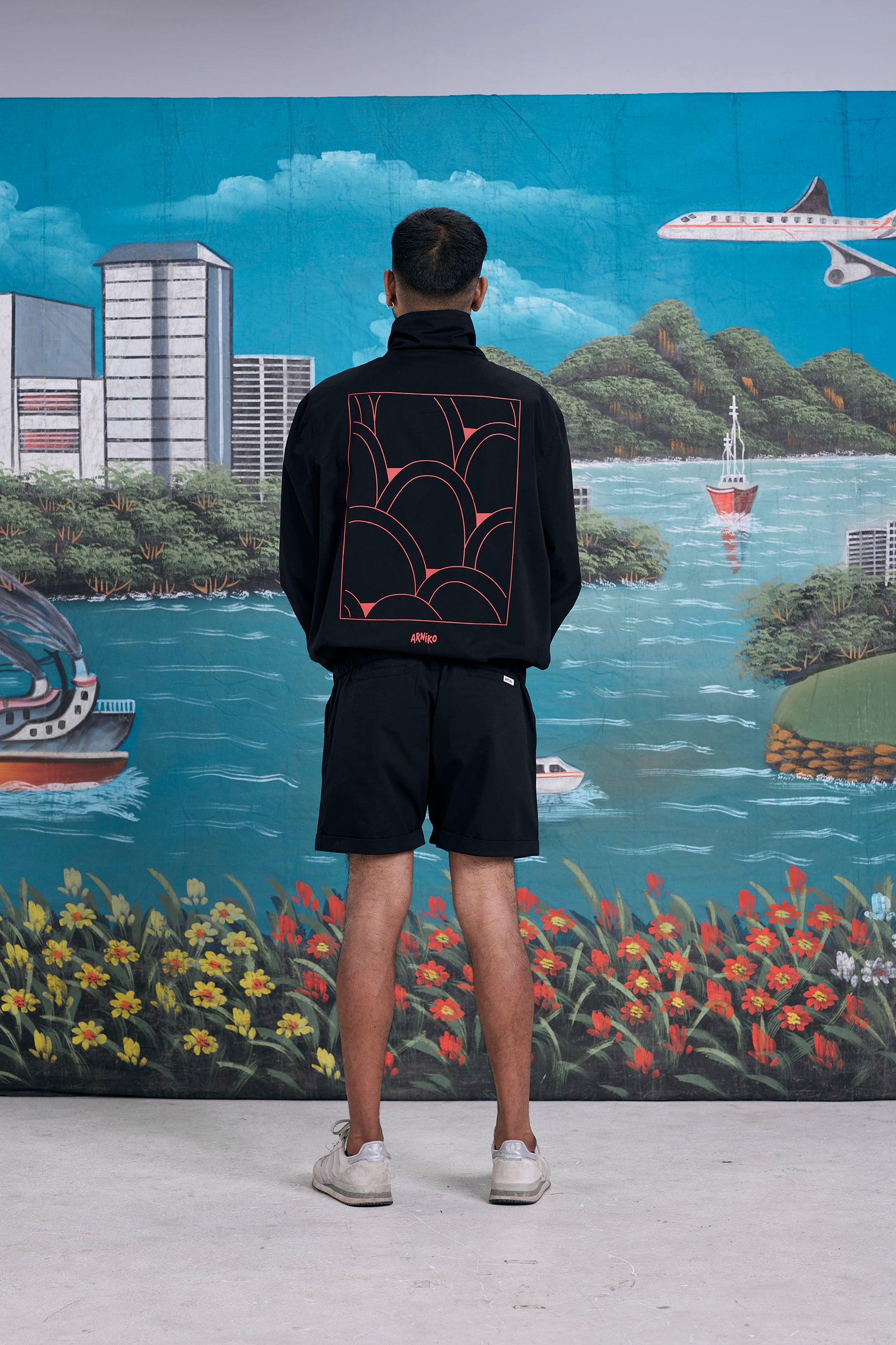 arniko-jackets-jacket-summit-limestone-black-jacke-print image 2
