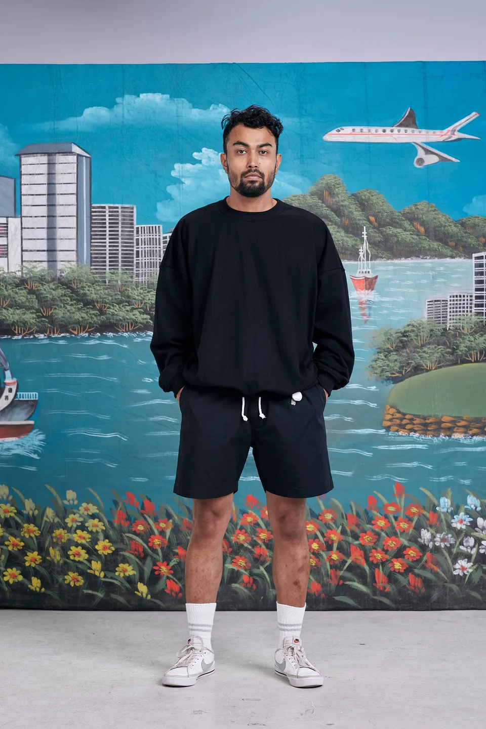 arniko-rishi-shorts-kurze-hose-schwarz-ripstop-bio-baumwolle image 1