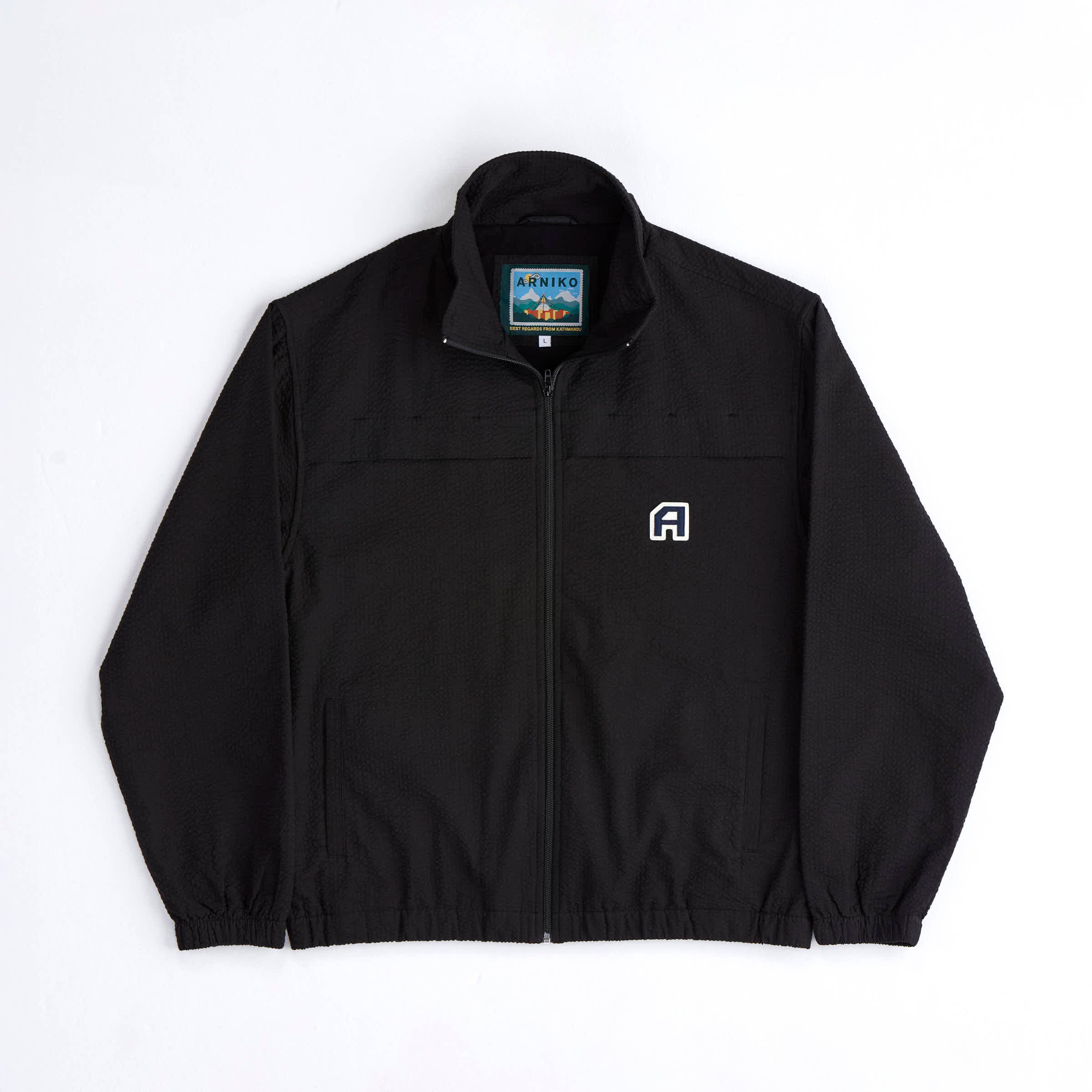arniko-paolo-jacke-schwarz-seersucker-bio-baumwolle image 1