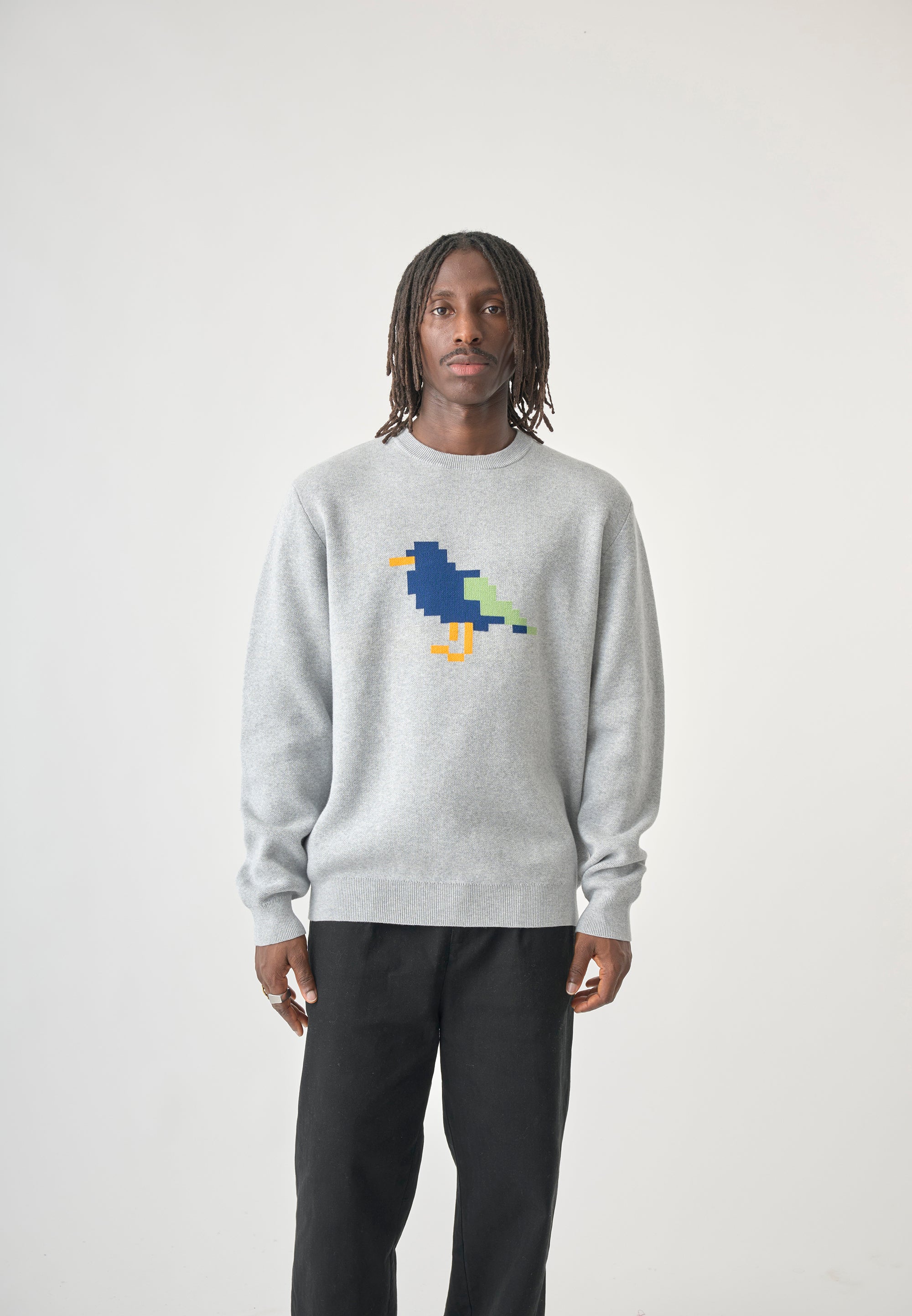 cleptomanicx-pixel-gull-crewneck-strickpullover-bio-gr-m image 2