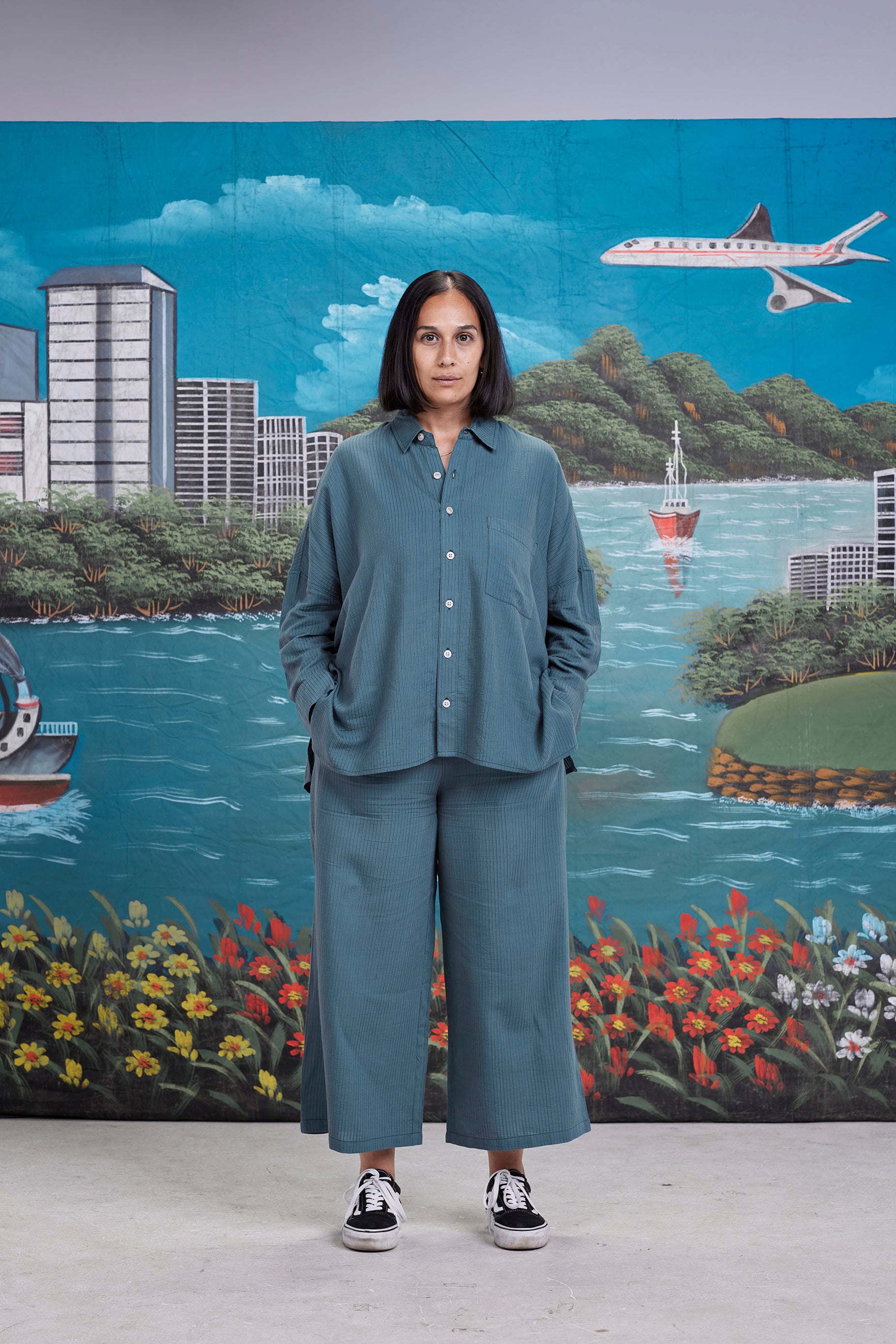 arniko-tahira-banana-teal-hemd-t-rkis-oversize image 3