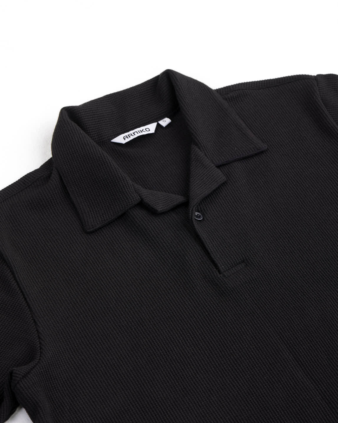 arniko-shirts-polo-cricket-cropped-poloshirt-schwarz image 2