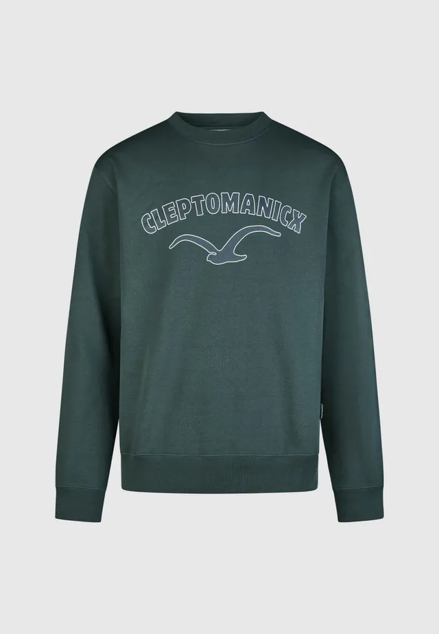 cleptomanicx-college-type-crewneck-sweatshirt-bio-print image 1