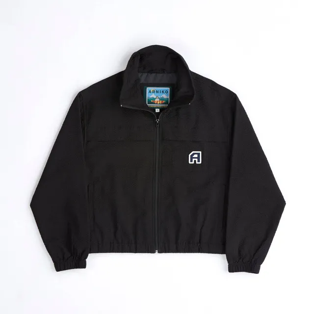 arniko-nannini-black-seersucker-jacke-damen-bio-baumwolle image 1