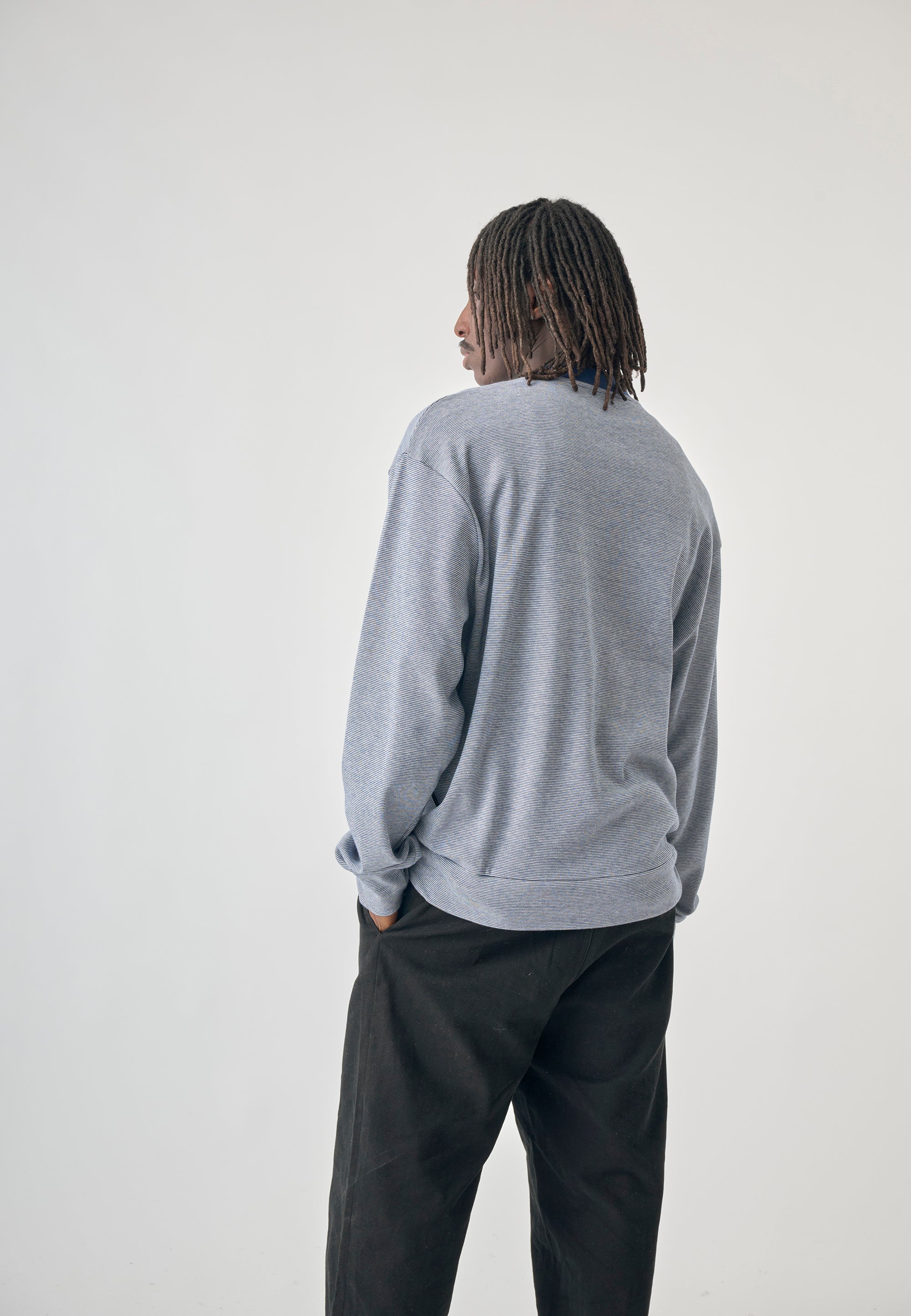 cleptomanicx-ligull-mini-stripe-boxy-crewneck-sweatshirt image 4