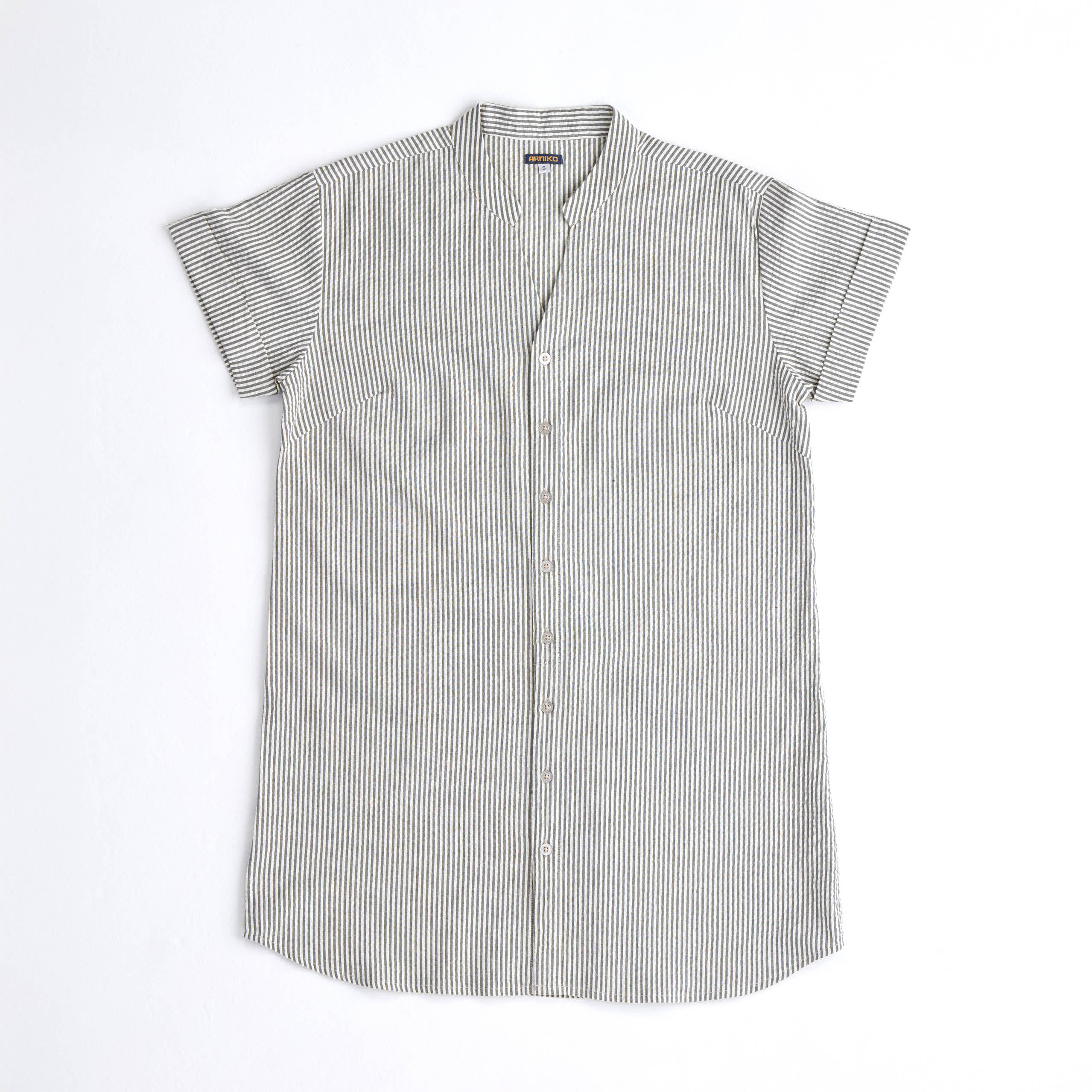 arniko-jo-kleid-gr-n-wei-seersucker-bio-baumwolle image 1