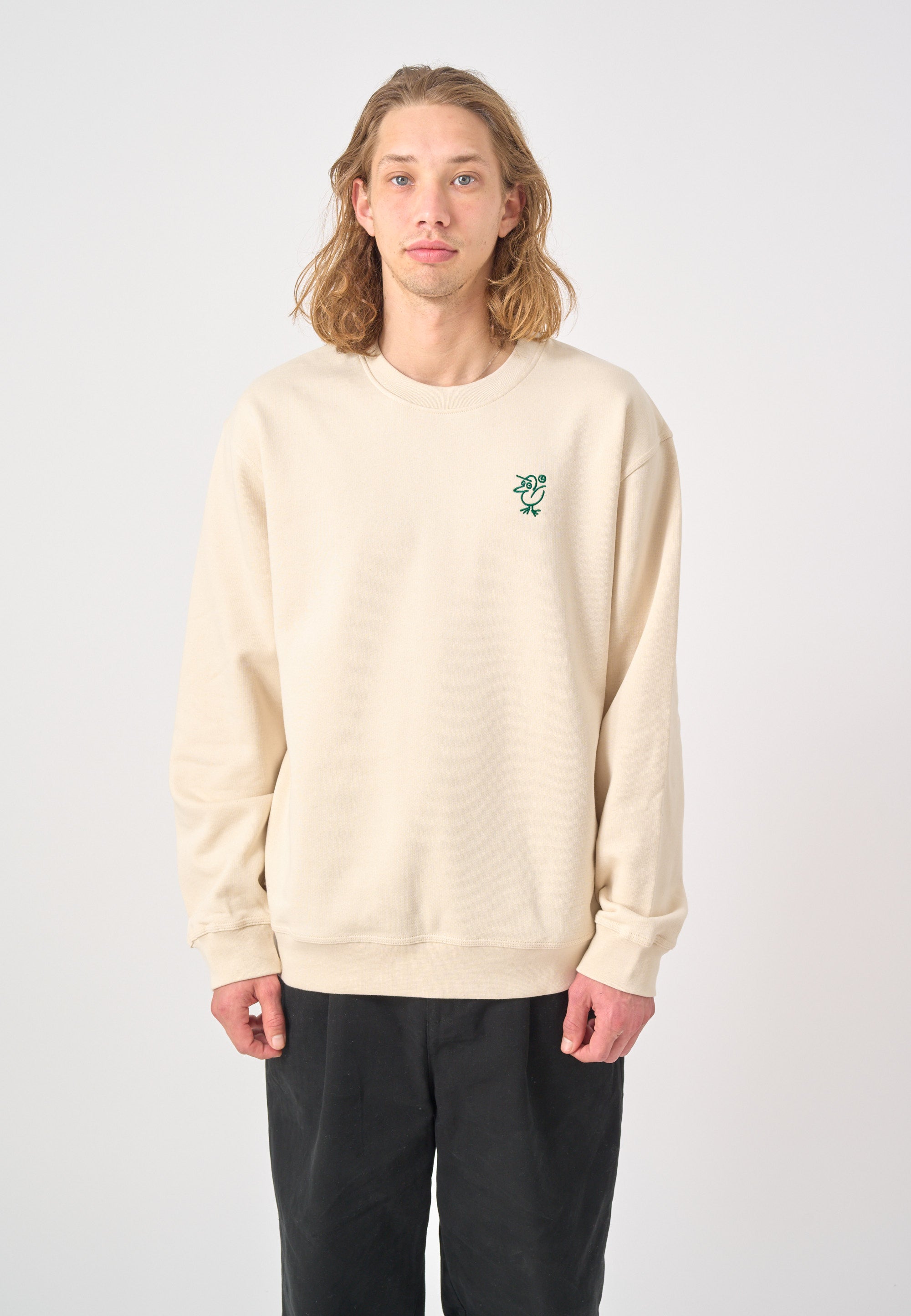 cleptomanicx-sketch-gull-crewneck-sweatshirt-boxy-bio image 3