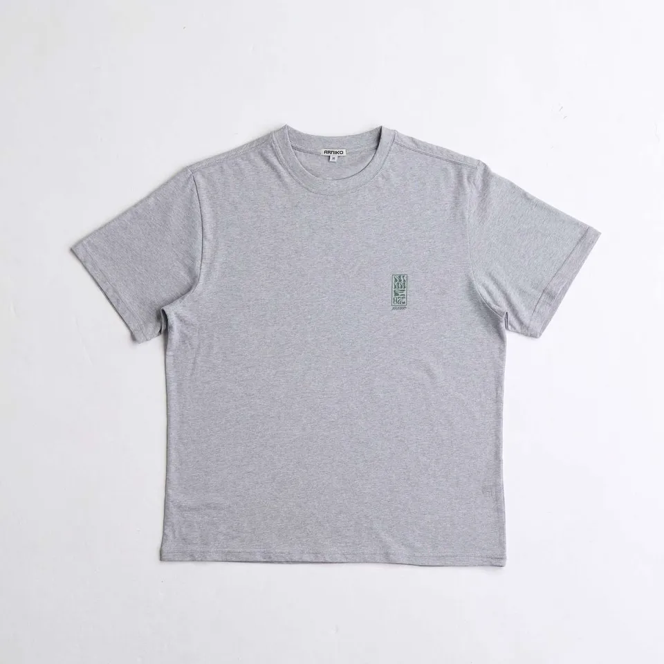 arniko-leopard-grey-melange-t-shirt-grau-bio-baumwolle image 1