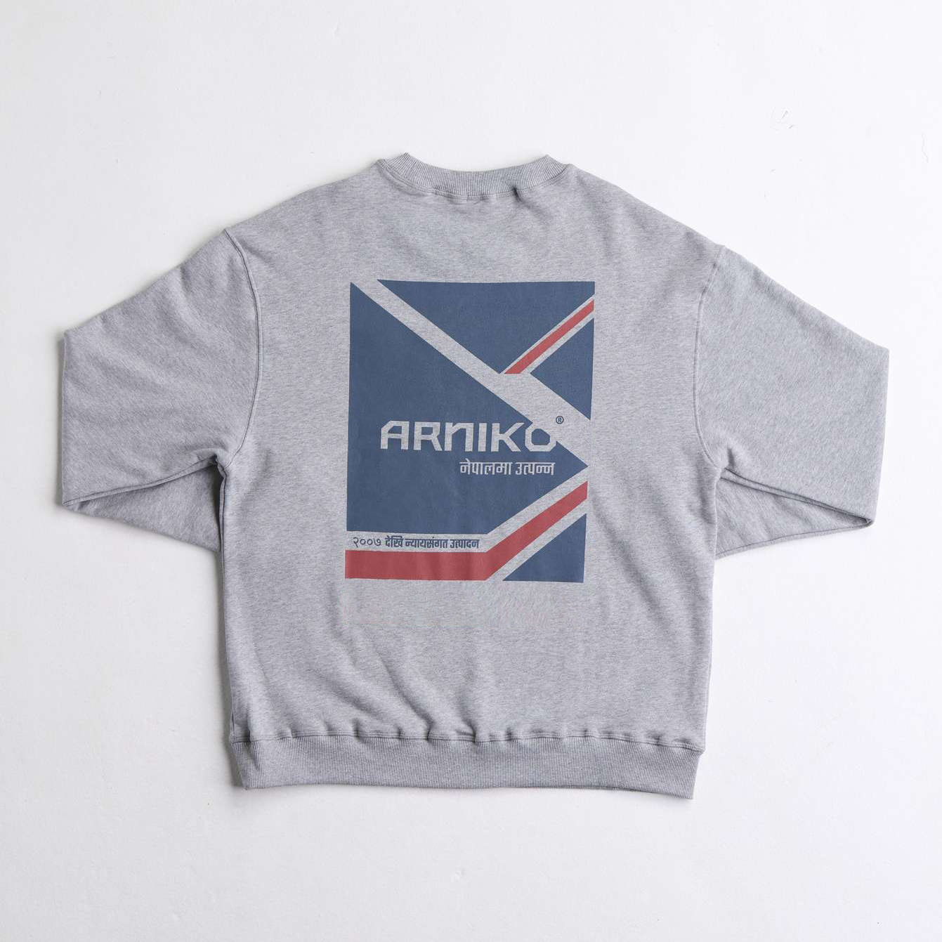 arniko-trikon-pullover-grey-melange-bio-baumwolle image 2