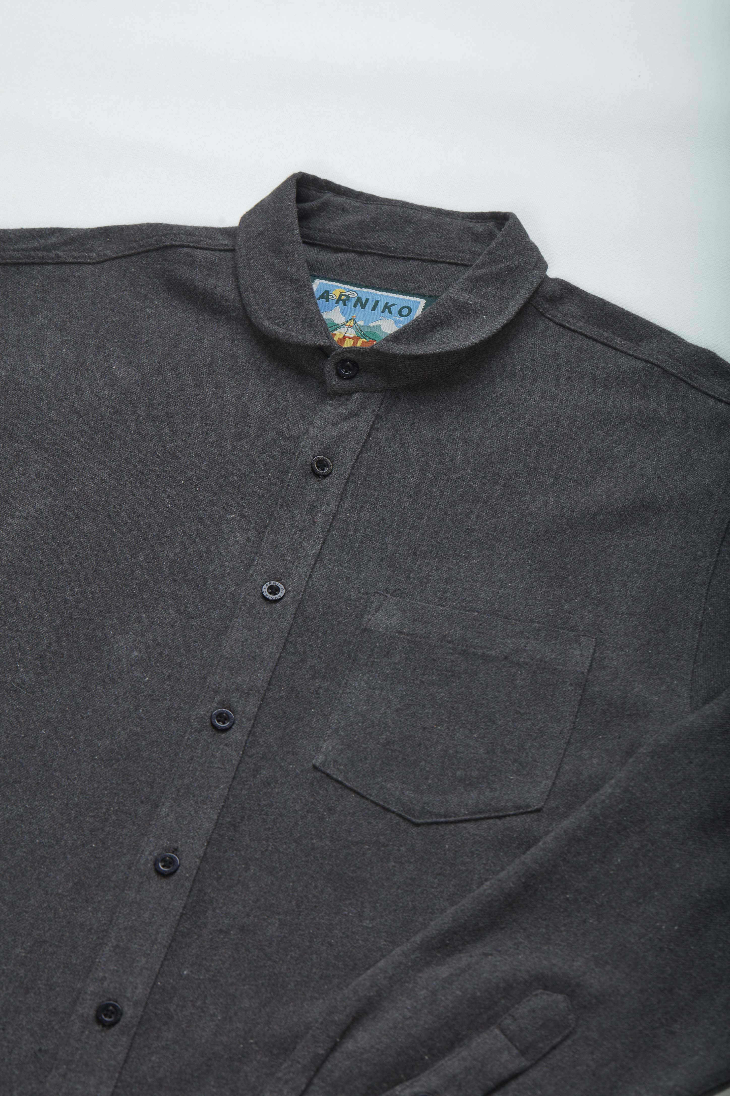 arniko-shirts-durga-hemd-black-melange-flanell-bio image 2