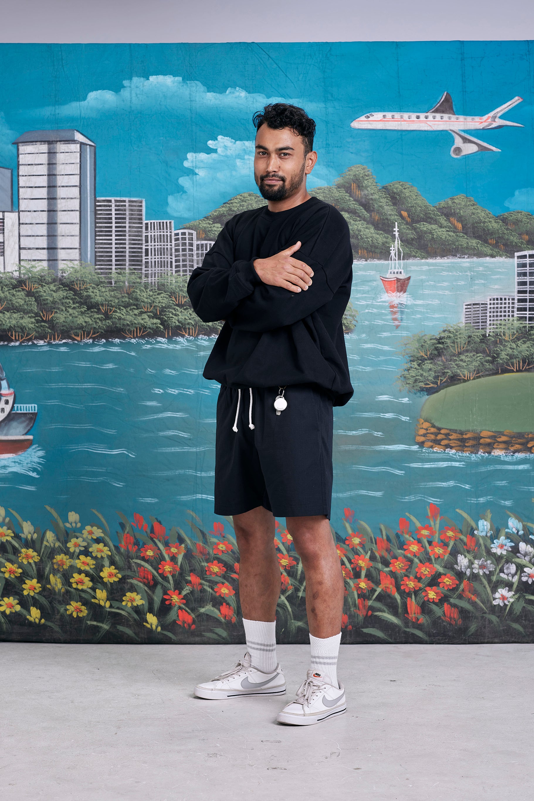 arniko-rishi-shorts-kurze-hose-schwarz-ripstop-bio-baumwolle image 2