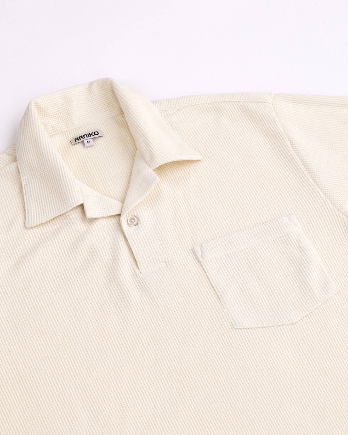 arniko-cricket-polo-off-white-waffle-poloshirt image 2