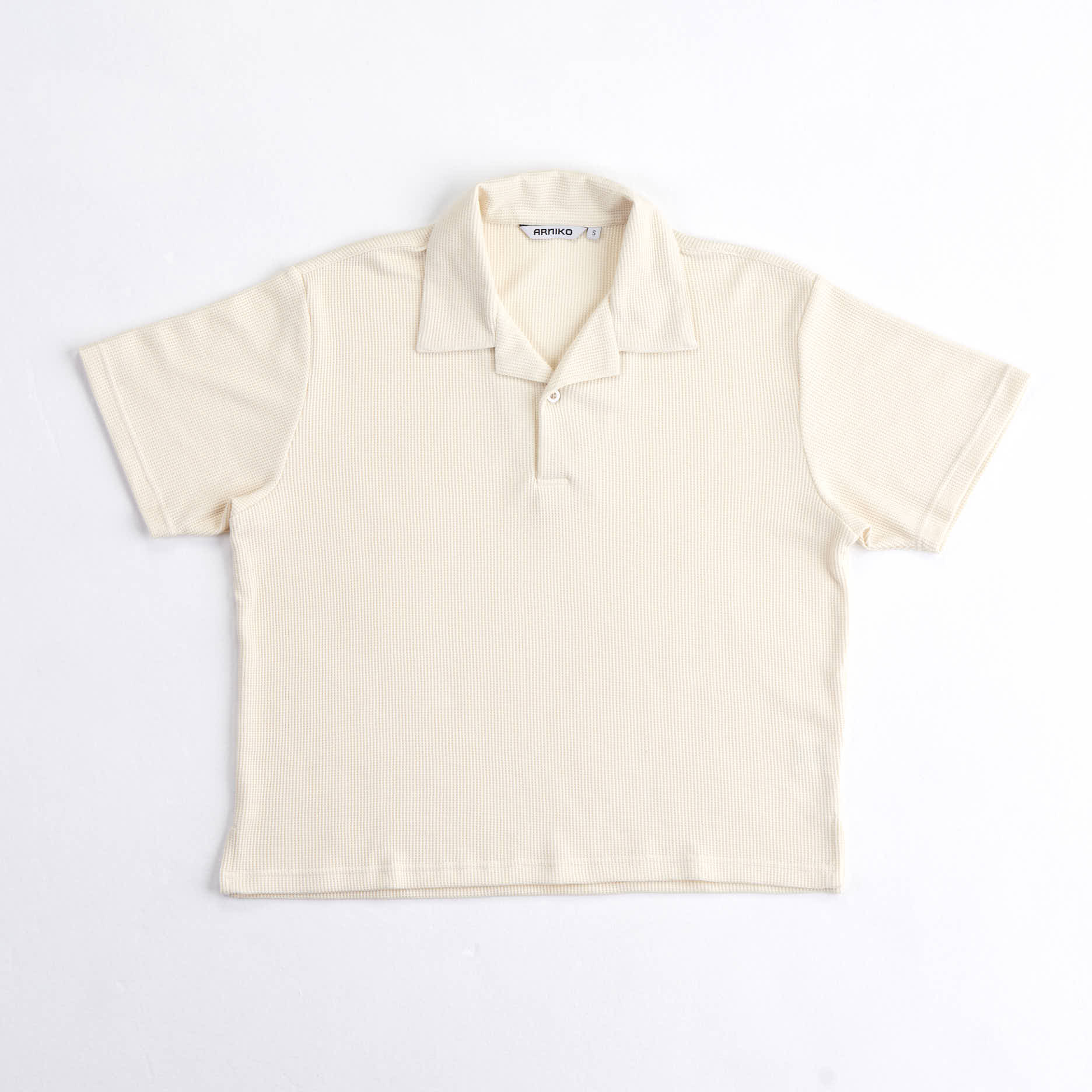 arniko-cricket-polo-cropped-off-white-waffle-damen image 1