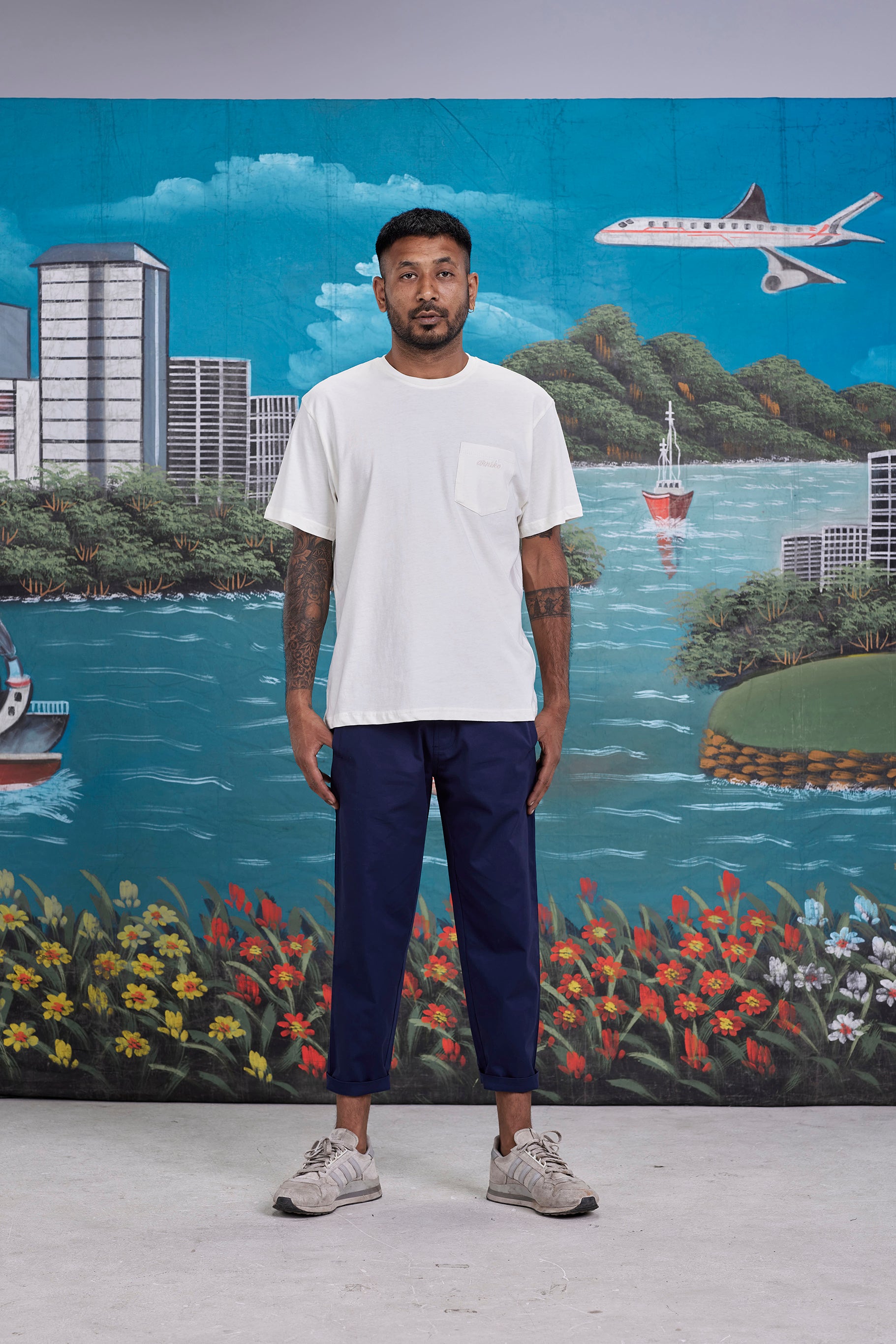 arniko-nigen-navy-hose-baumwolle-unisex-navy image 1