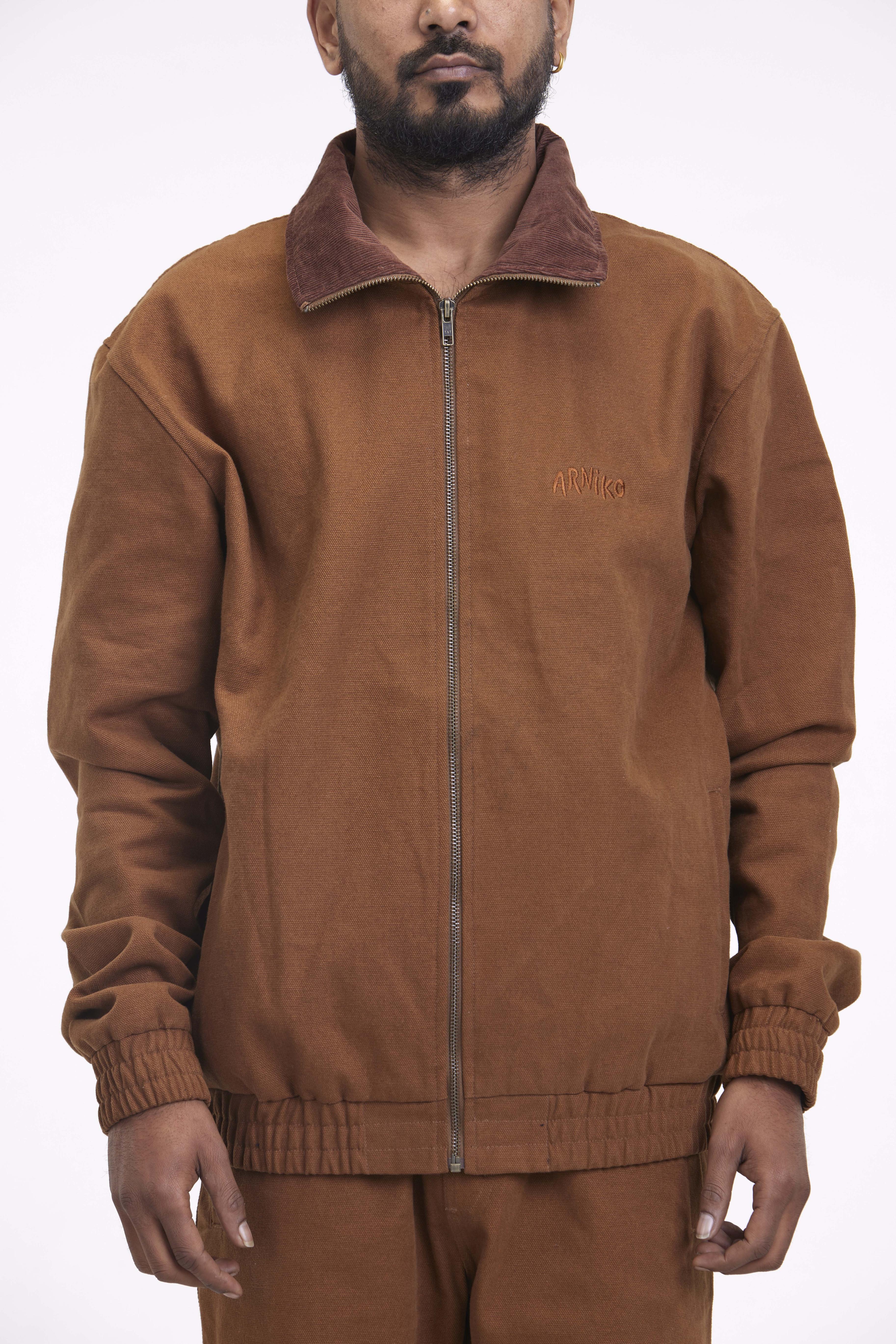 arniko-bheda-jacke-tawny-canvas-ohne-patch-bio-baumwolle image 4