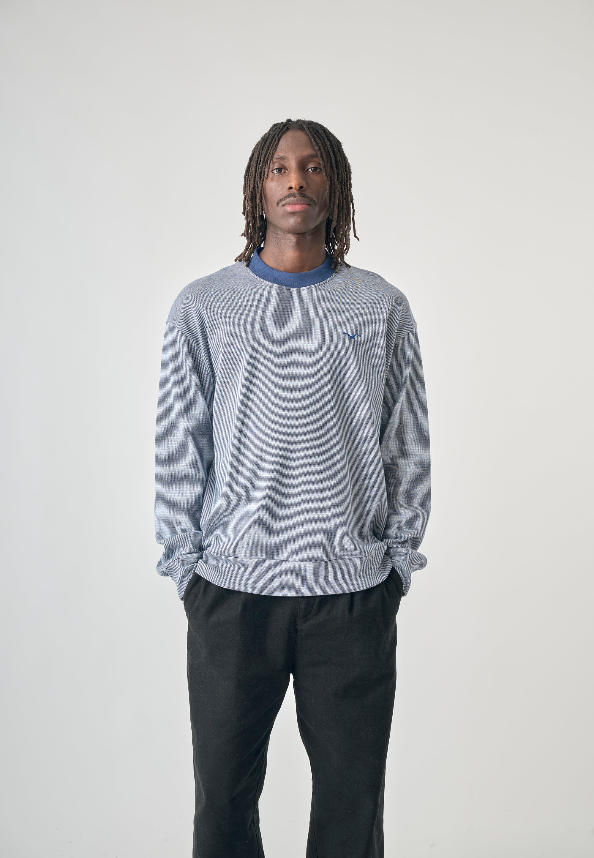 cleptomanicx-ligull-mini-stripe-boxy-crewneck-sweatshirt image 2