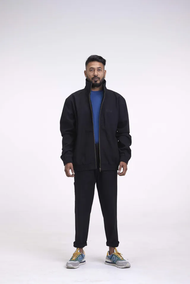 arniko-bheda-black-canvas-jacke-ohne-patch image 1