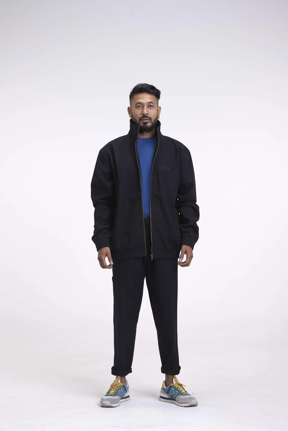 arniko-bheda-black-canvas-jacke-ohne-patch image 1