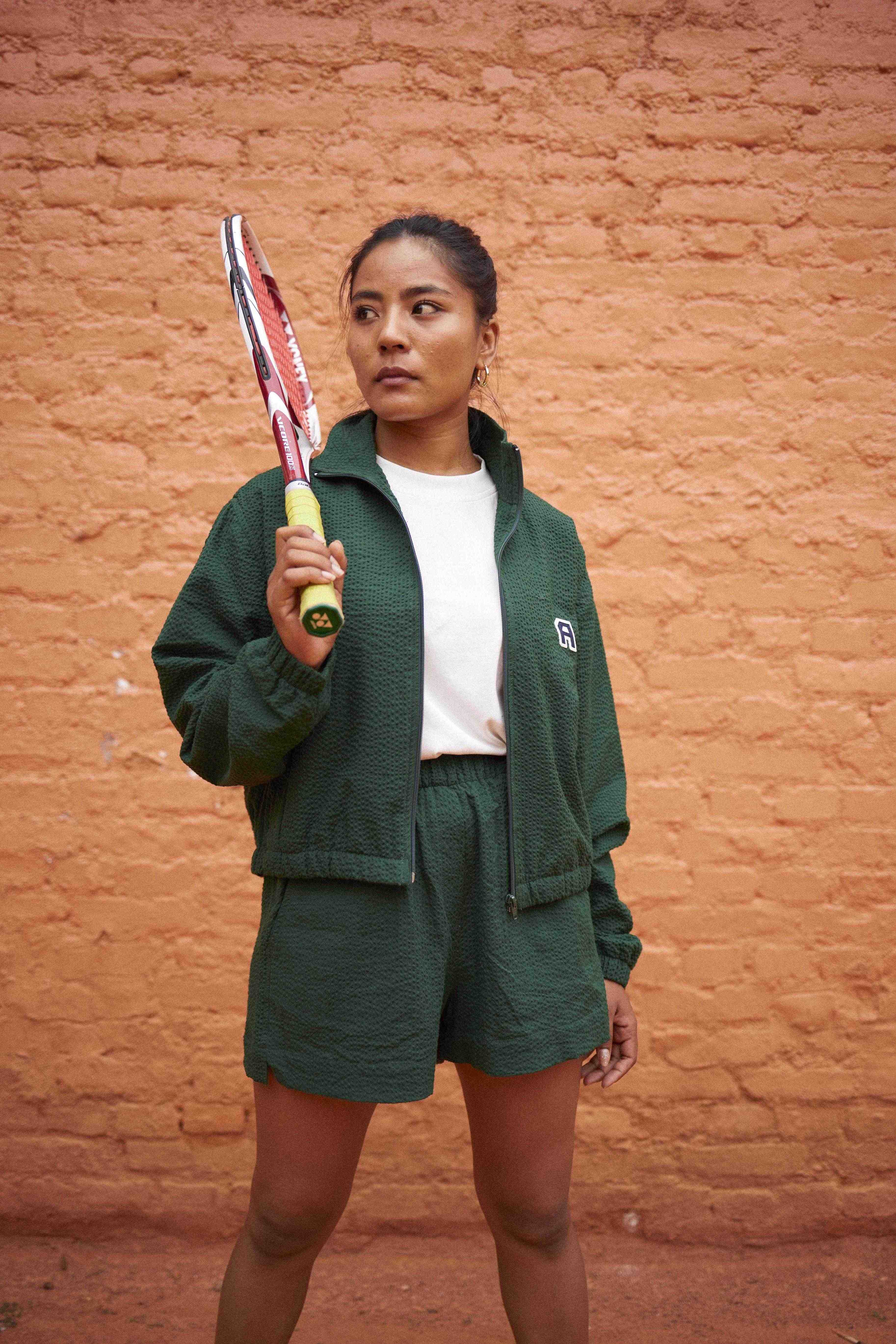 arniko-nuru-green-seersucker-shorts-damen-baumwolle image 5