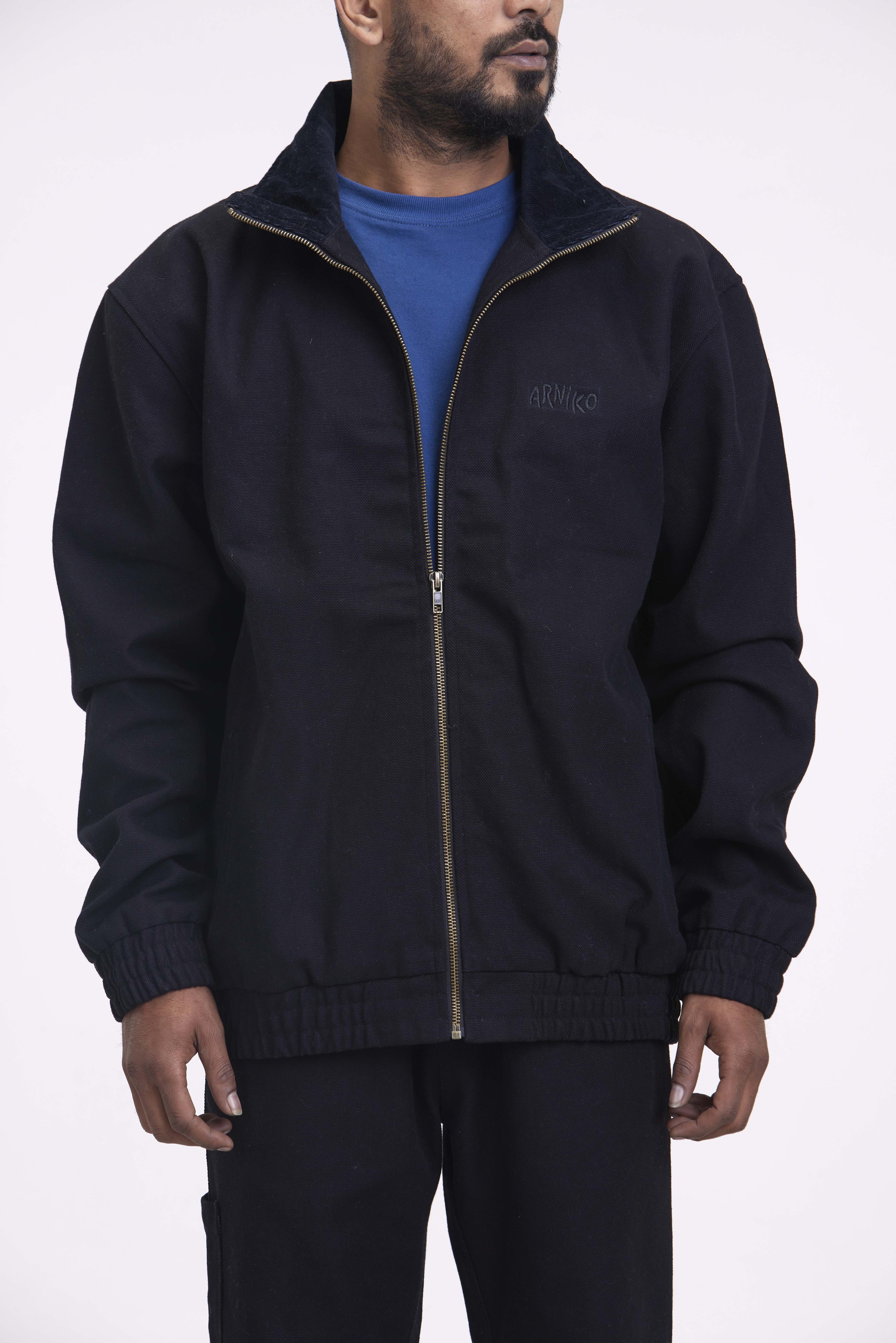 arniko-bheda-black-canvas-jacke-ohne-patch image 4