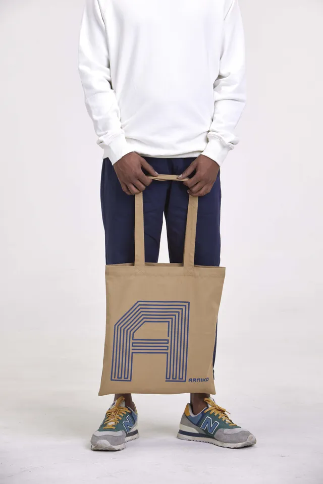 arniko-maze-print-tote-bag-creme-baumwolle image 1