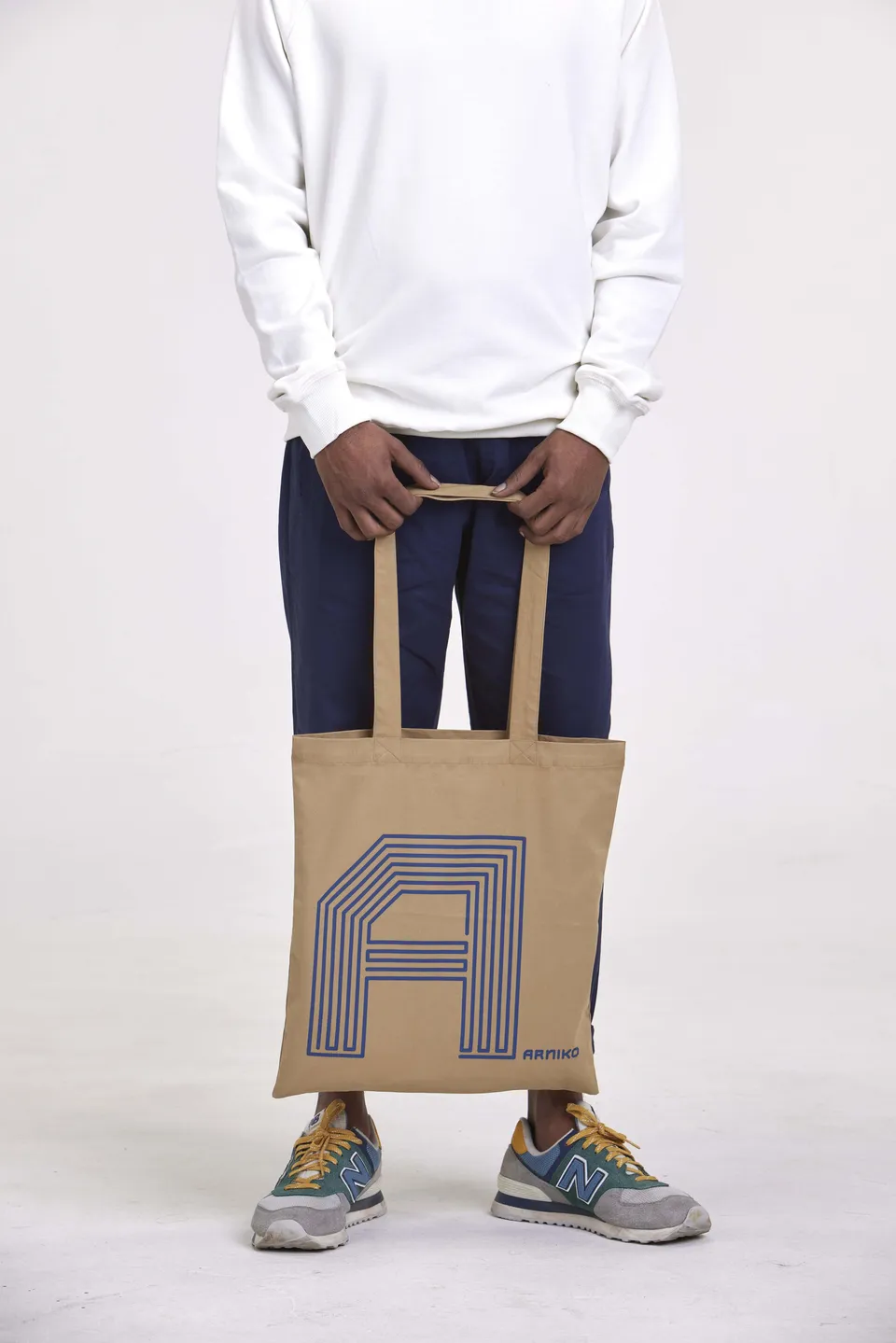 arniko-maze-print-tote-bag-creme-baumwolle image 1