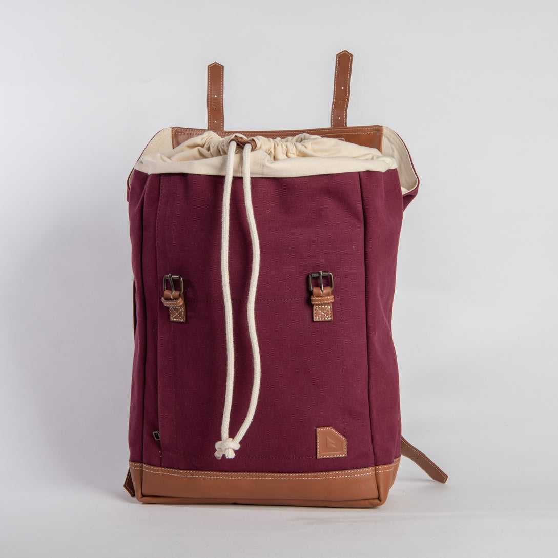 arniko-classic-rucksack-burgundy-12l-canvas image 3